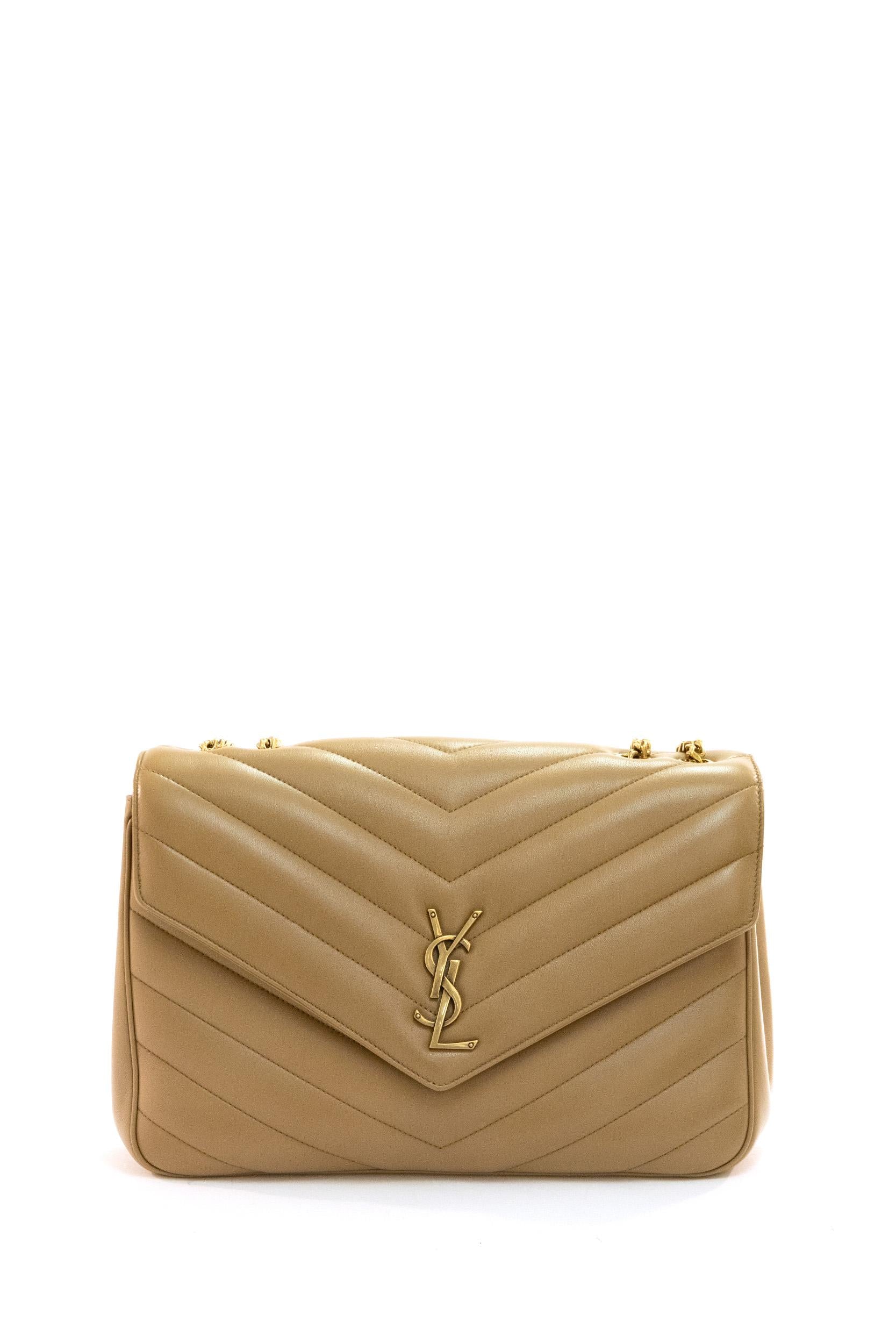 Saint Laurent Borsa Loulou Grande nappa color beige