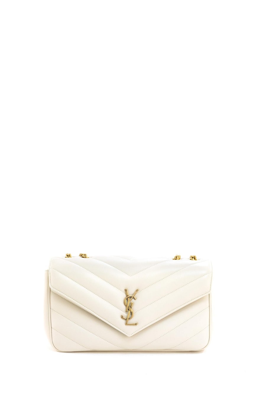 Saint Laurent Borsa Loulou Media nappa matelassè logo oro