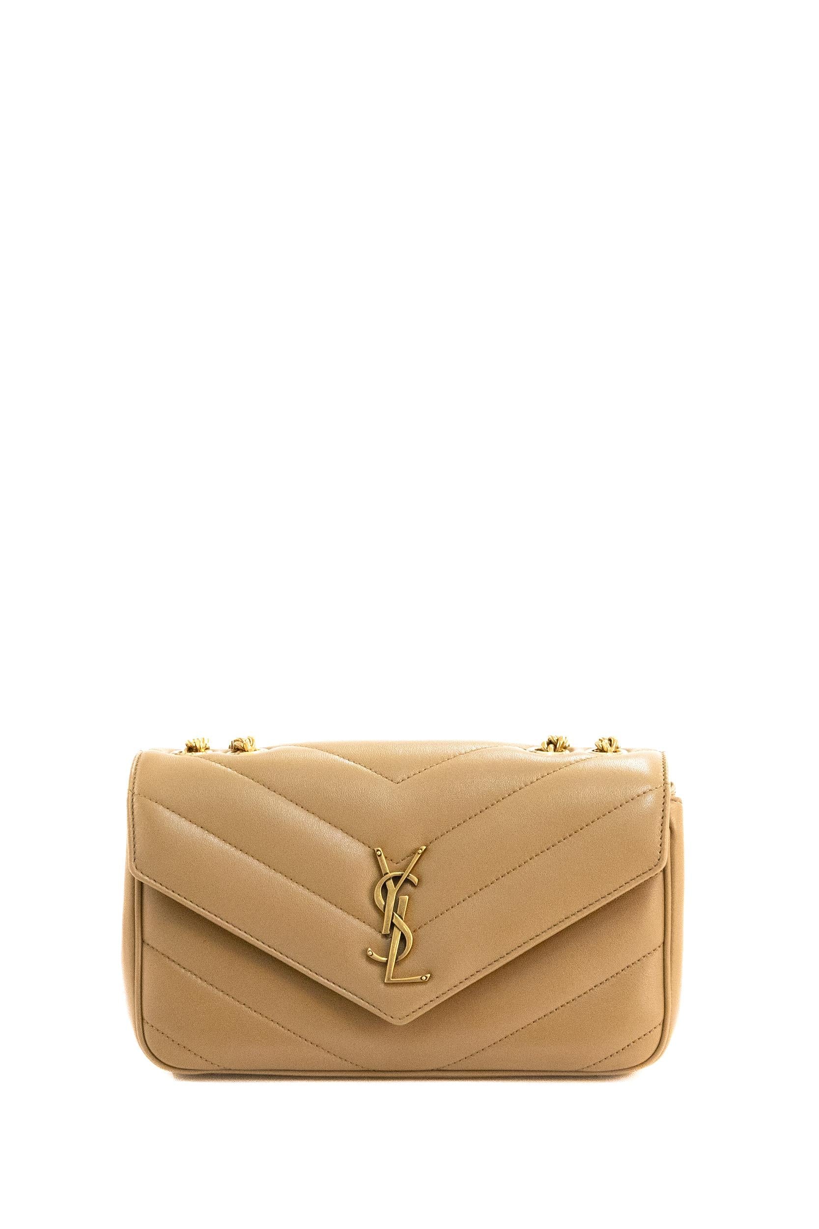 Saint Laurent Borsa Loulou Small in nappa matelassè color marrone