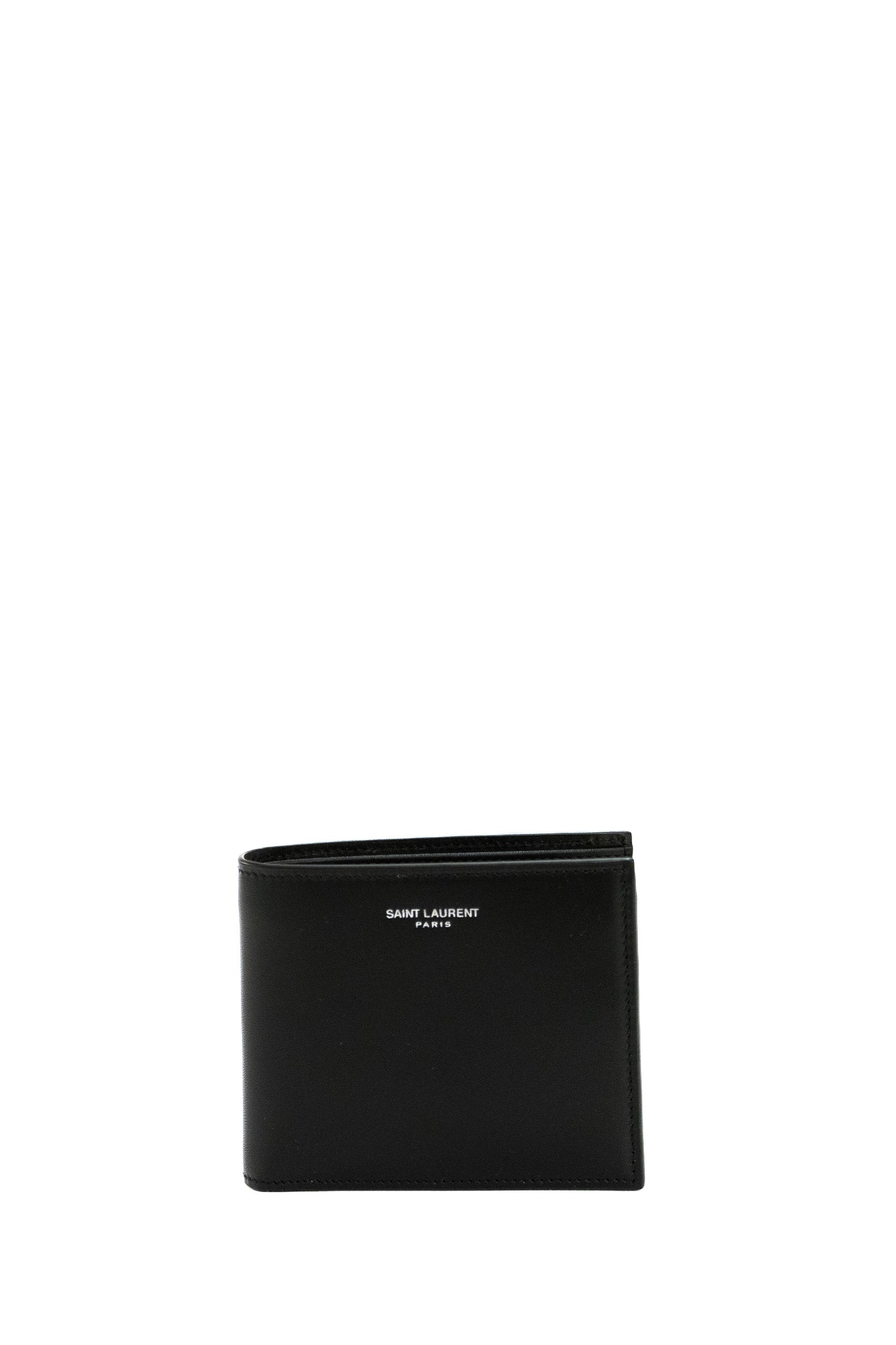 Saint Laurent Portafogli in pelle liscia di colore nero