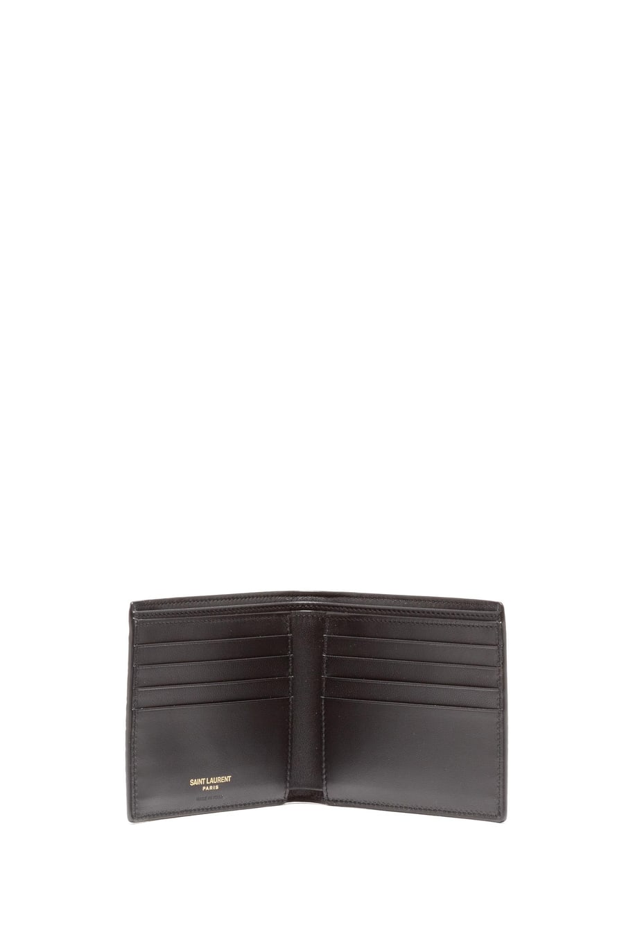 Saint Laurent Portafoglio Tiny Cassandre in pelle stampa cocco nero, view 2