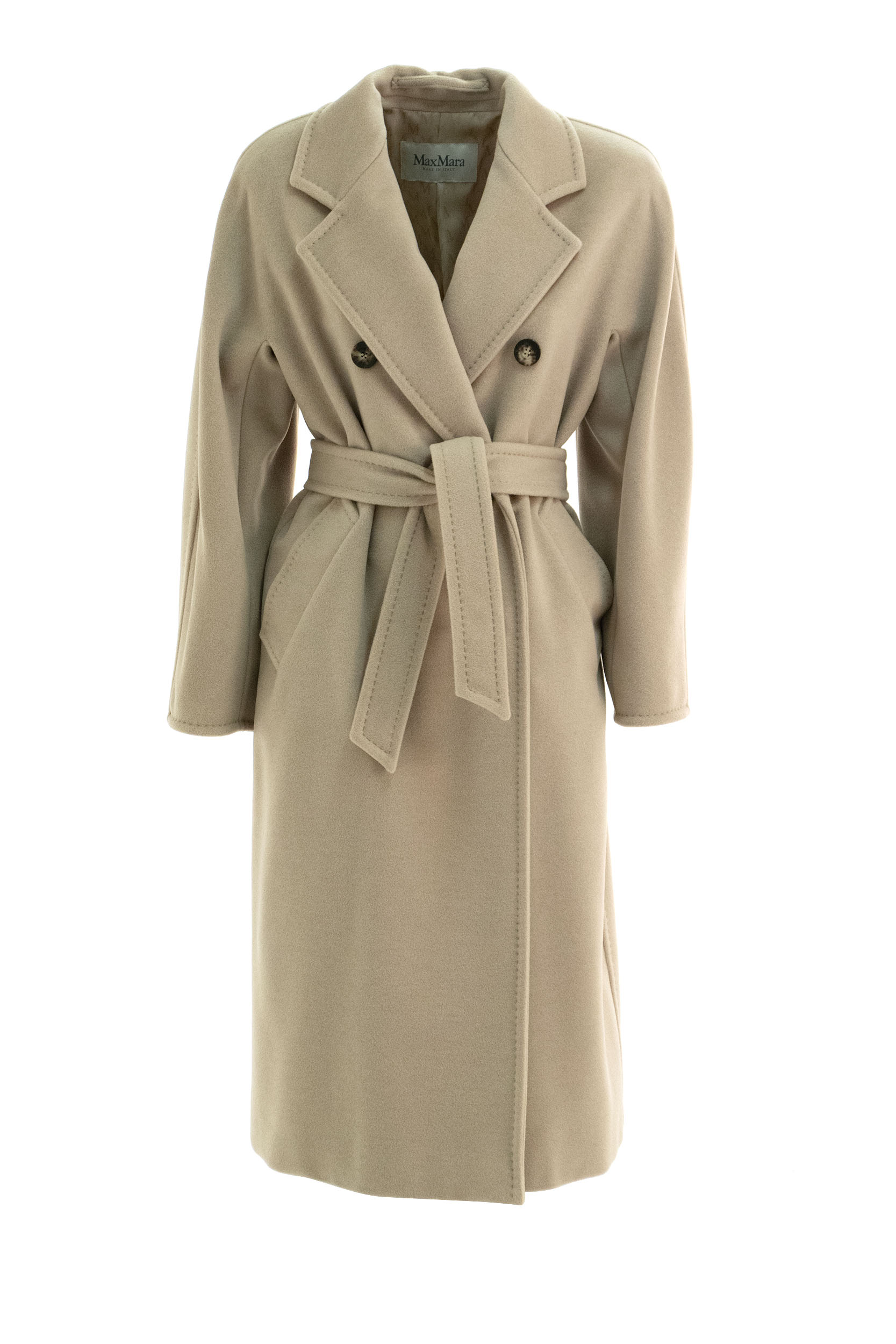 Max Mara Cappotto doppiopetto in lana e cashmere color beige