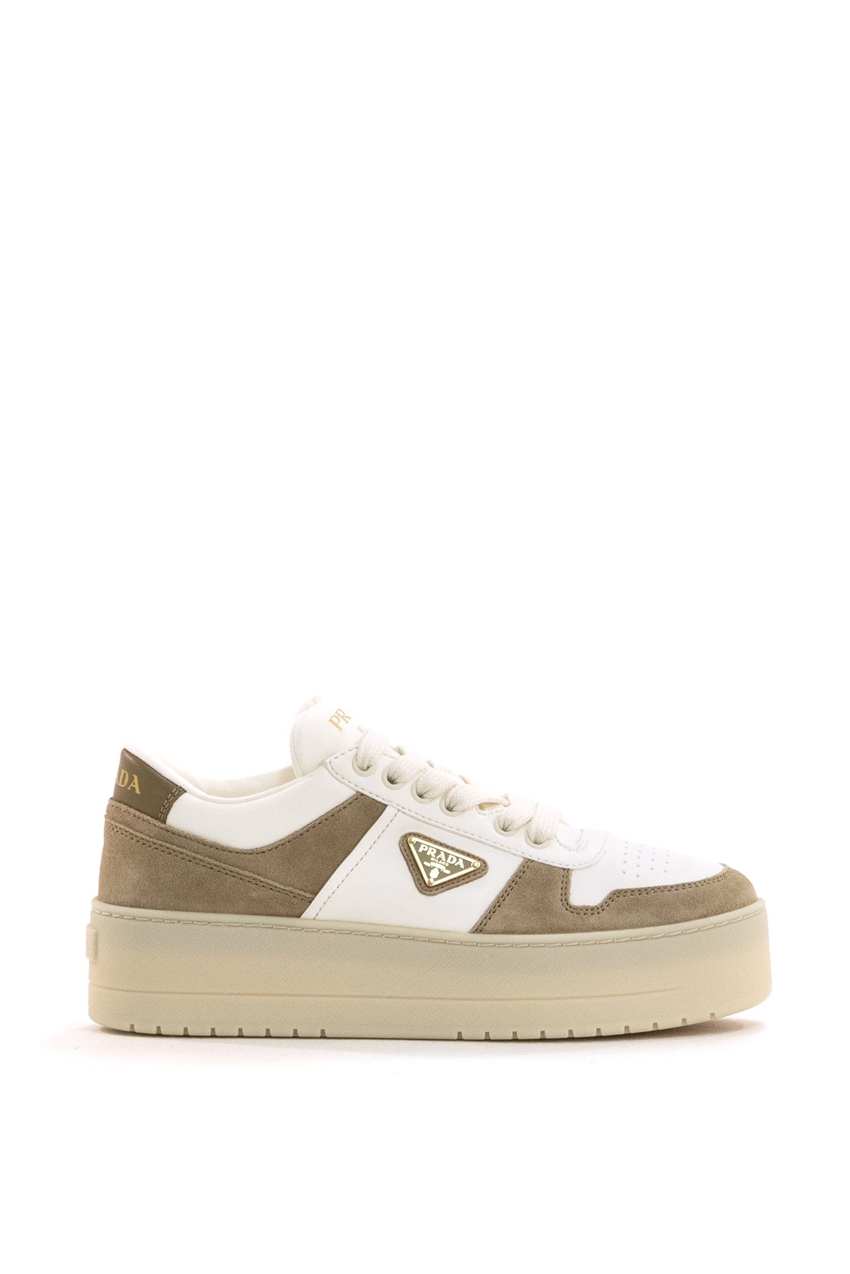 Prada Sneakers Downtown Bold in nappa di colore bianco