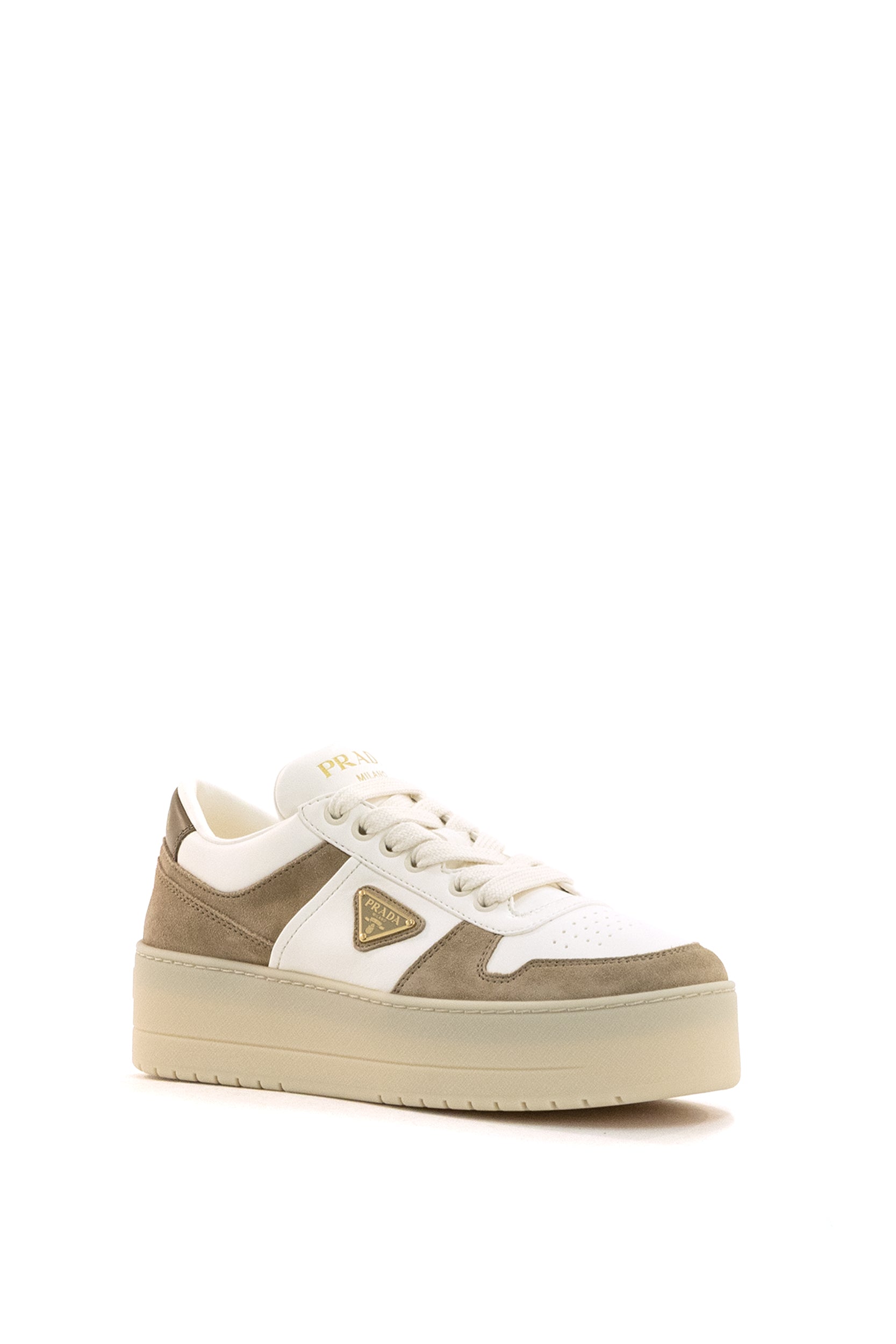 Prada Sneakers Downtown Bold in nappa di colore bianco, view 2