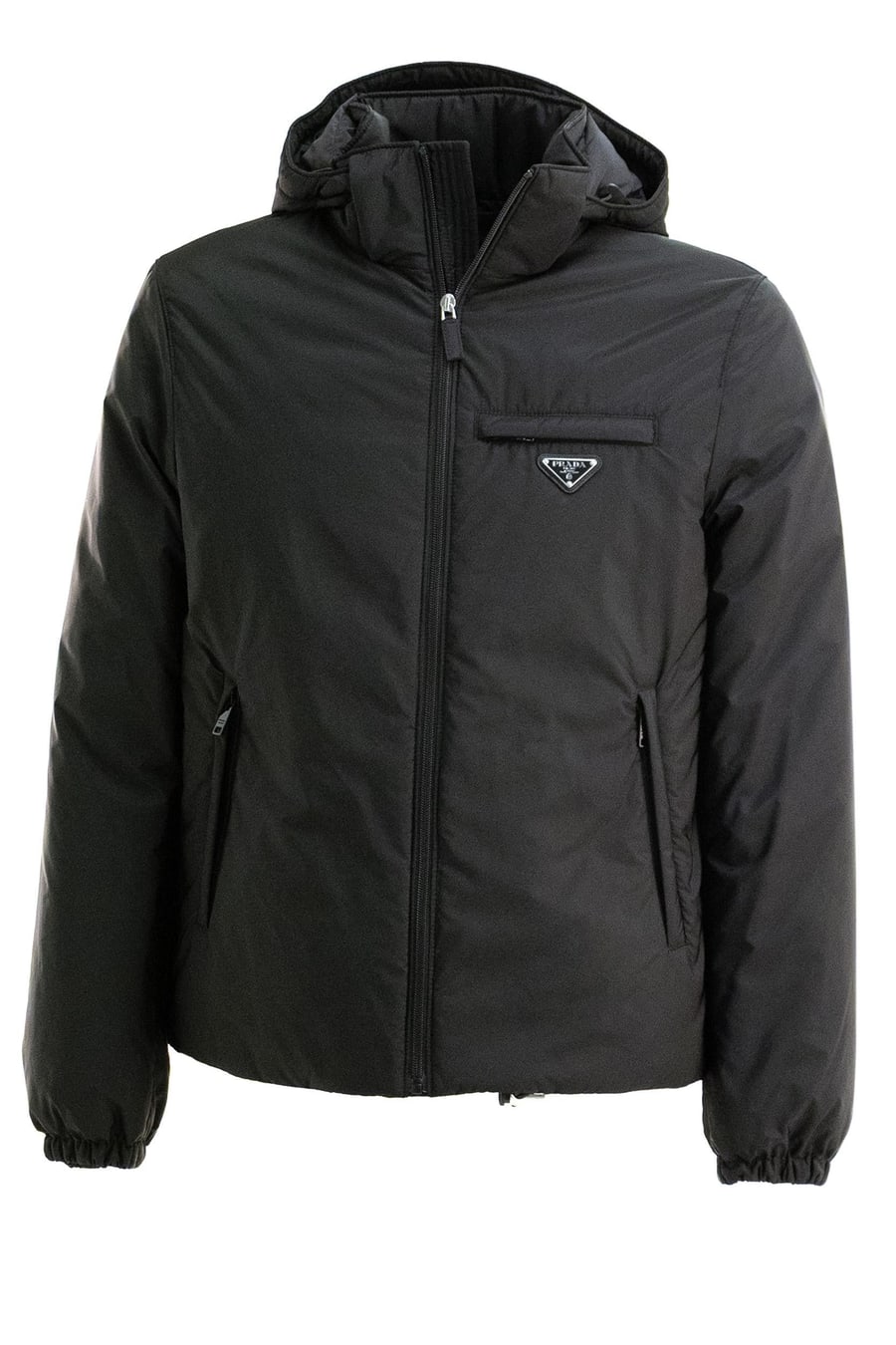 Prada Piumino in Re-Nylon di colore nero