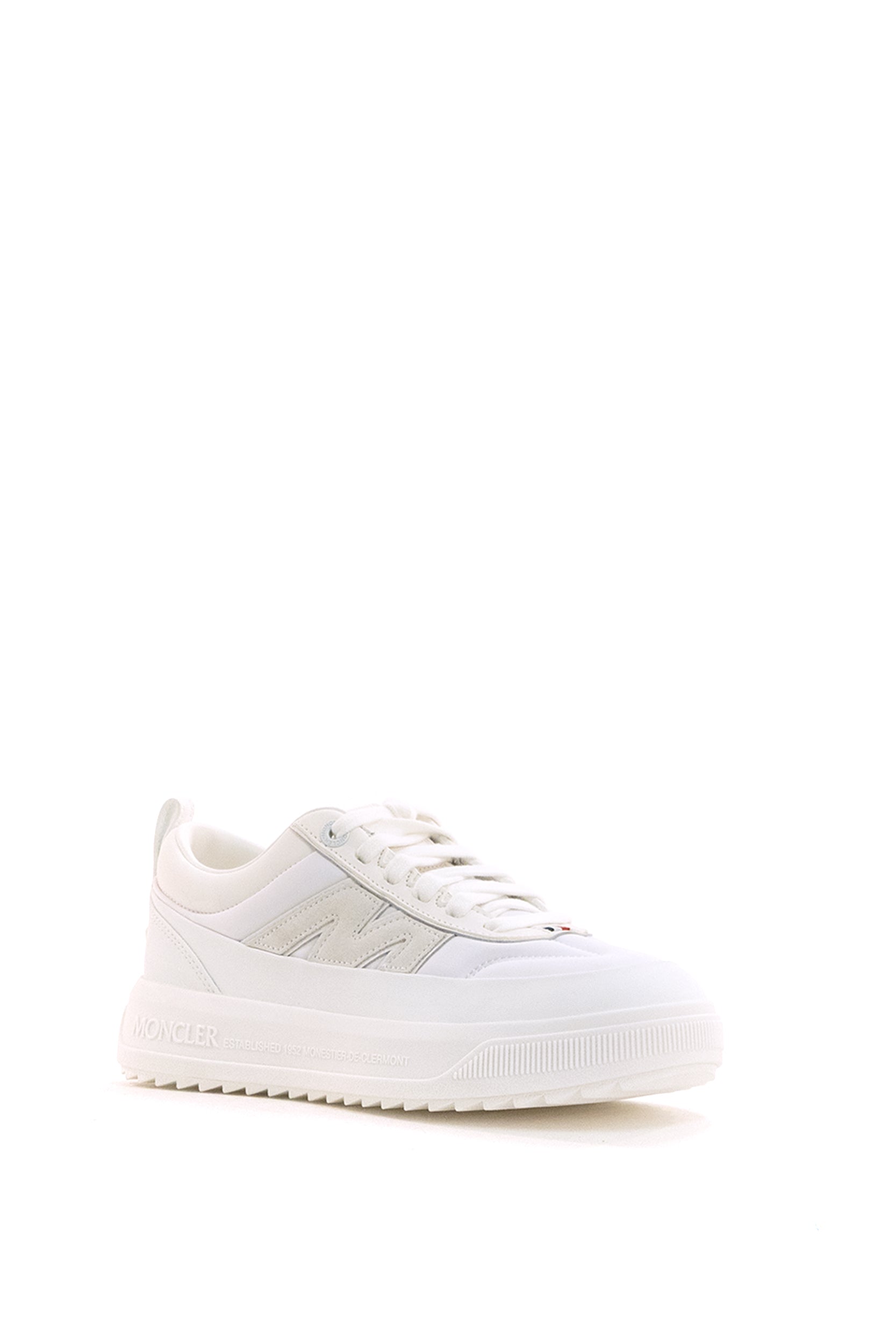 Moncler Sneakers Altive in nylon e suede di colore bianco, view 2