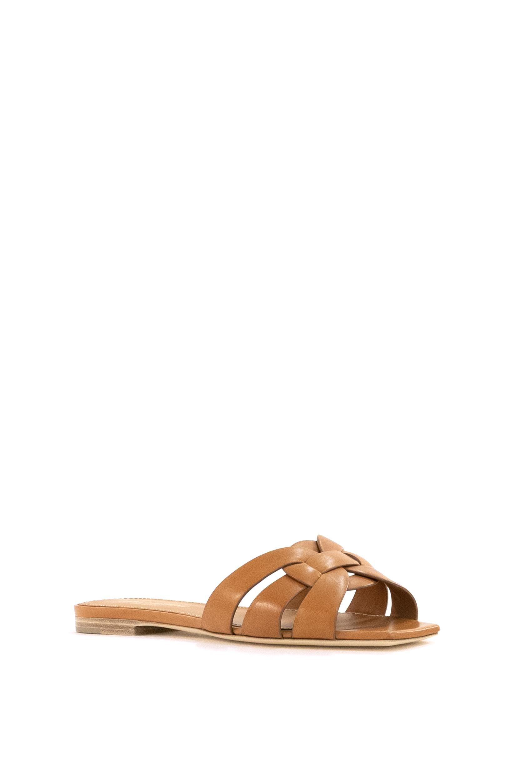 Saint Laurent Sandali Mule Tribute color cuoio, view 2