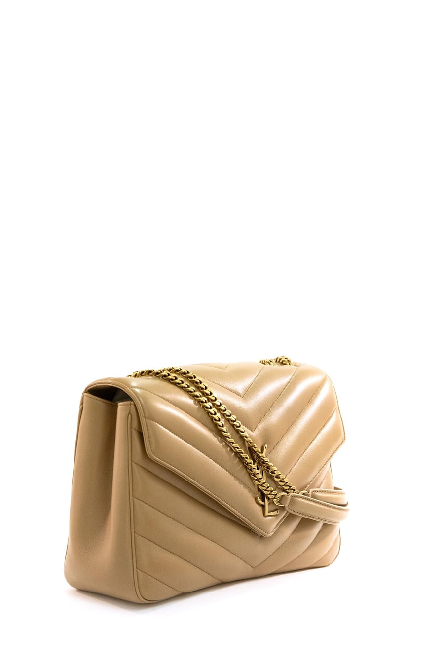 Saint Laurent Borsa Loulou Grande nappa color beige, view 2