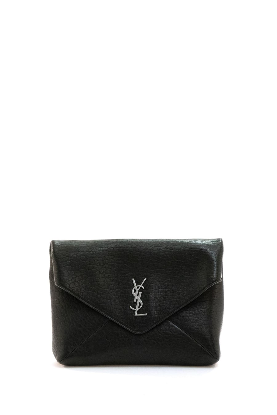 Saint Laurent Messanger Envelope in pelle martellata color nero