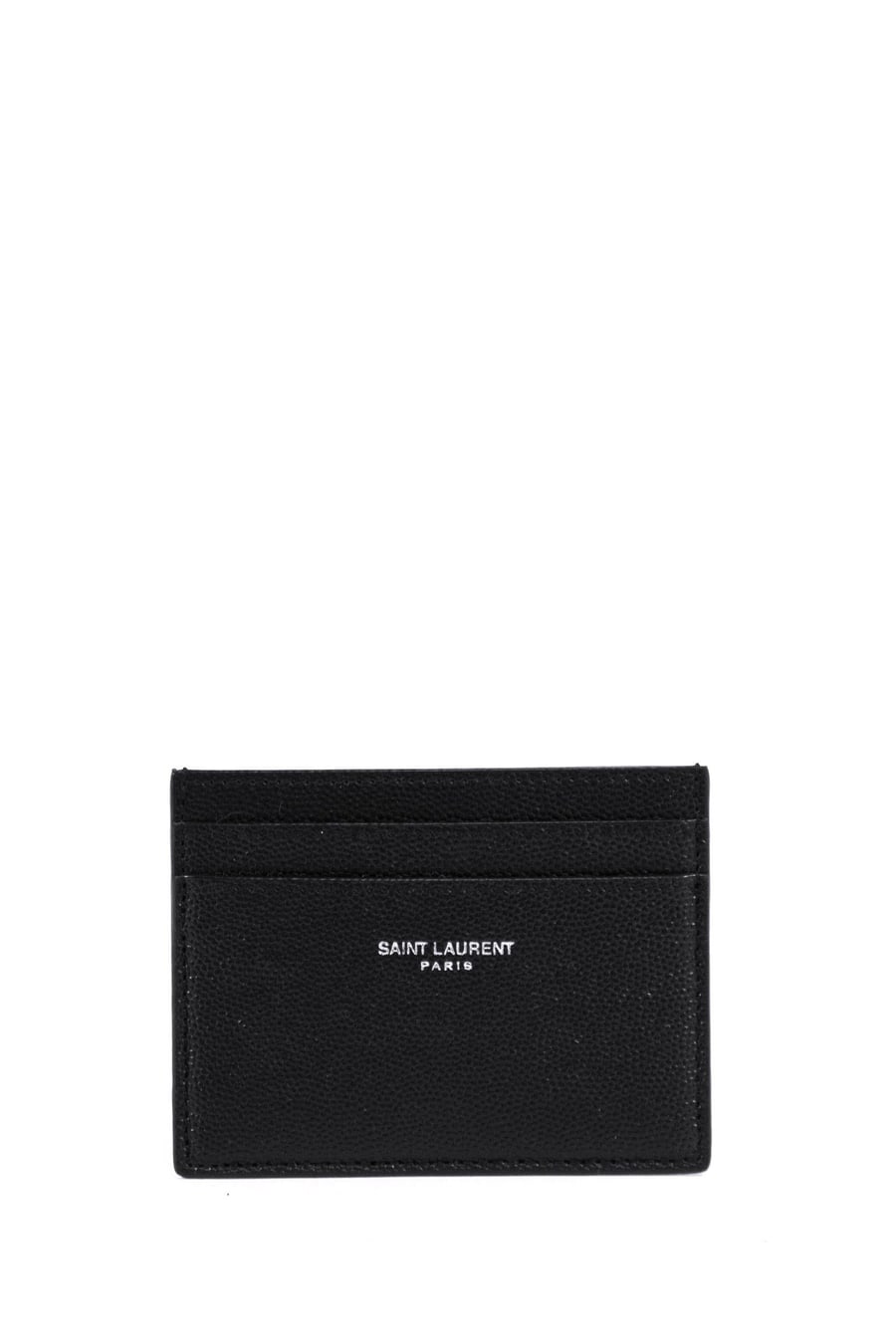 Saint Laurent Porta carte di credito nero pelle a texture