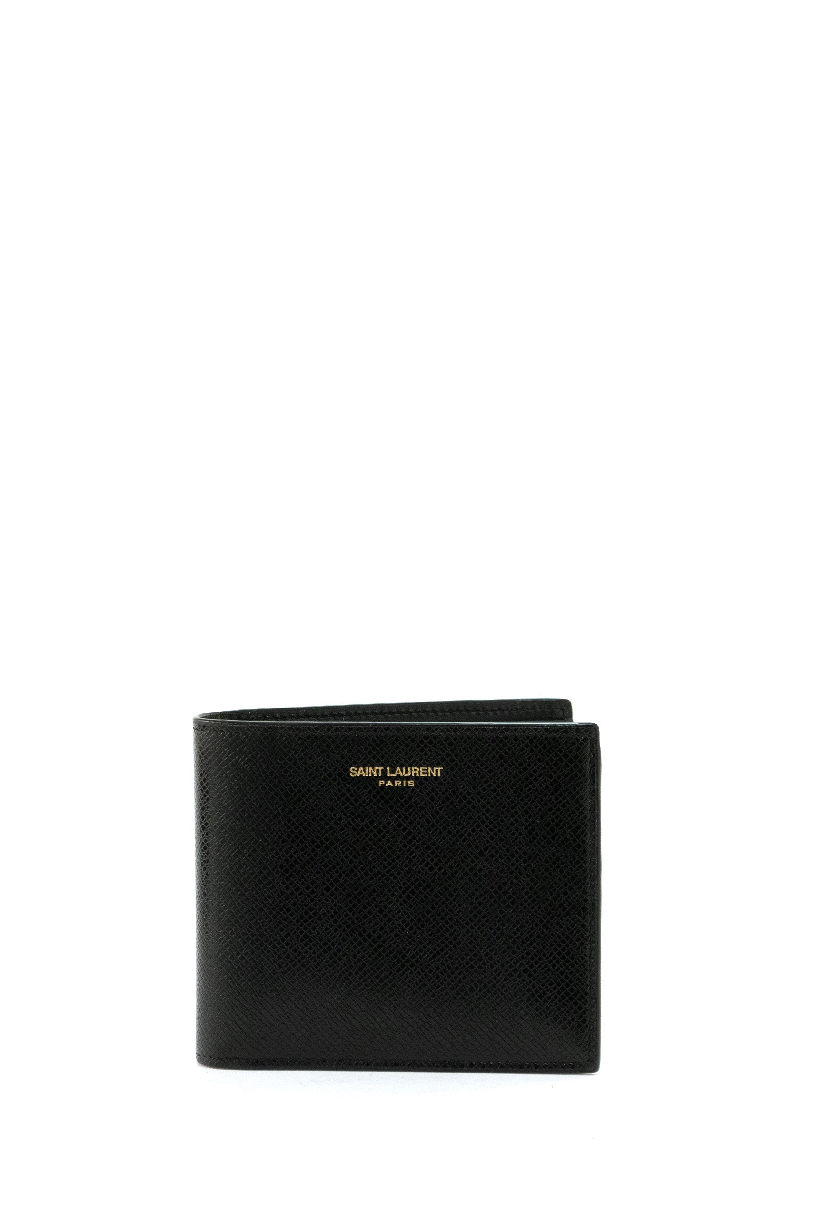 Saint Laurent Portafogli Portafogli in pelle con logo goffrato sul davanti
