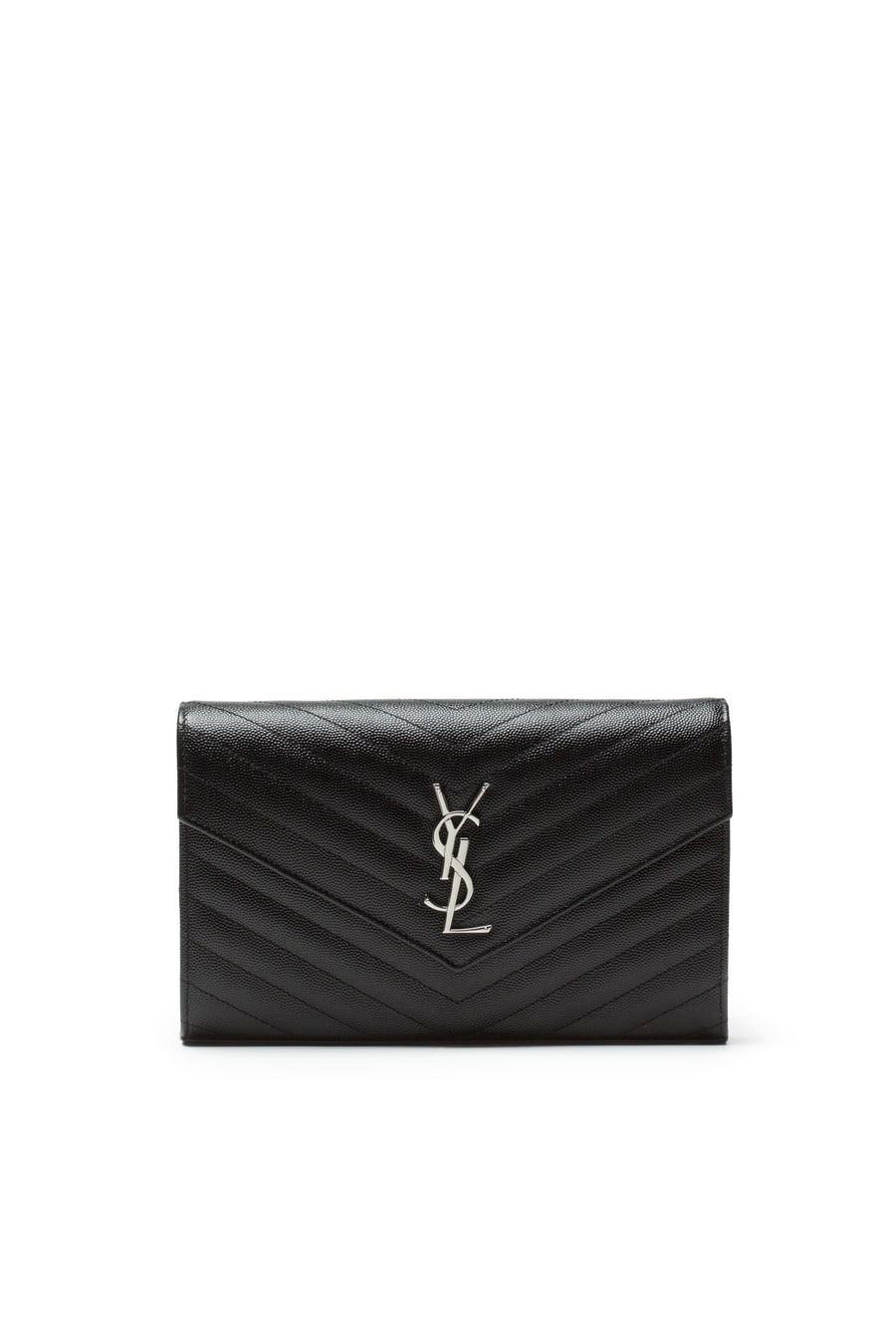 Saint Laurent Pochette Cassandre in Pelle Grain de Poudre di colore nero