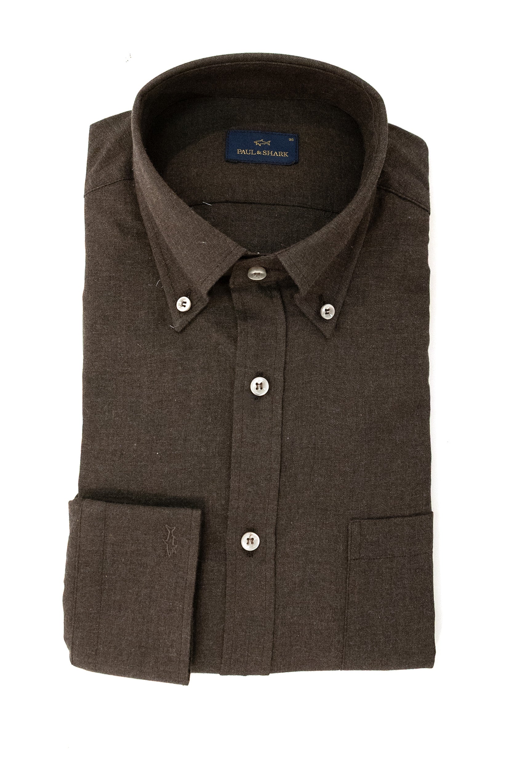 PAUL & SHARK Camicia in cotone di colore marrone