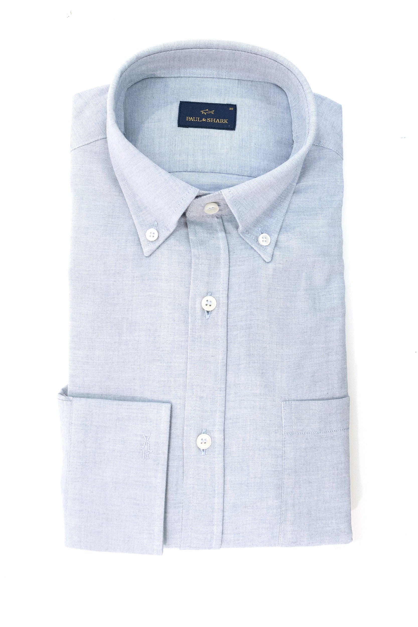 PAUL & SHARK Camicia in cotone di colore azzurro