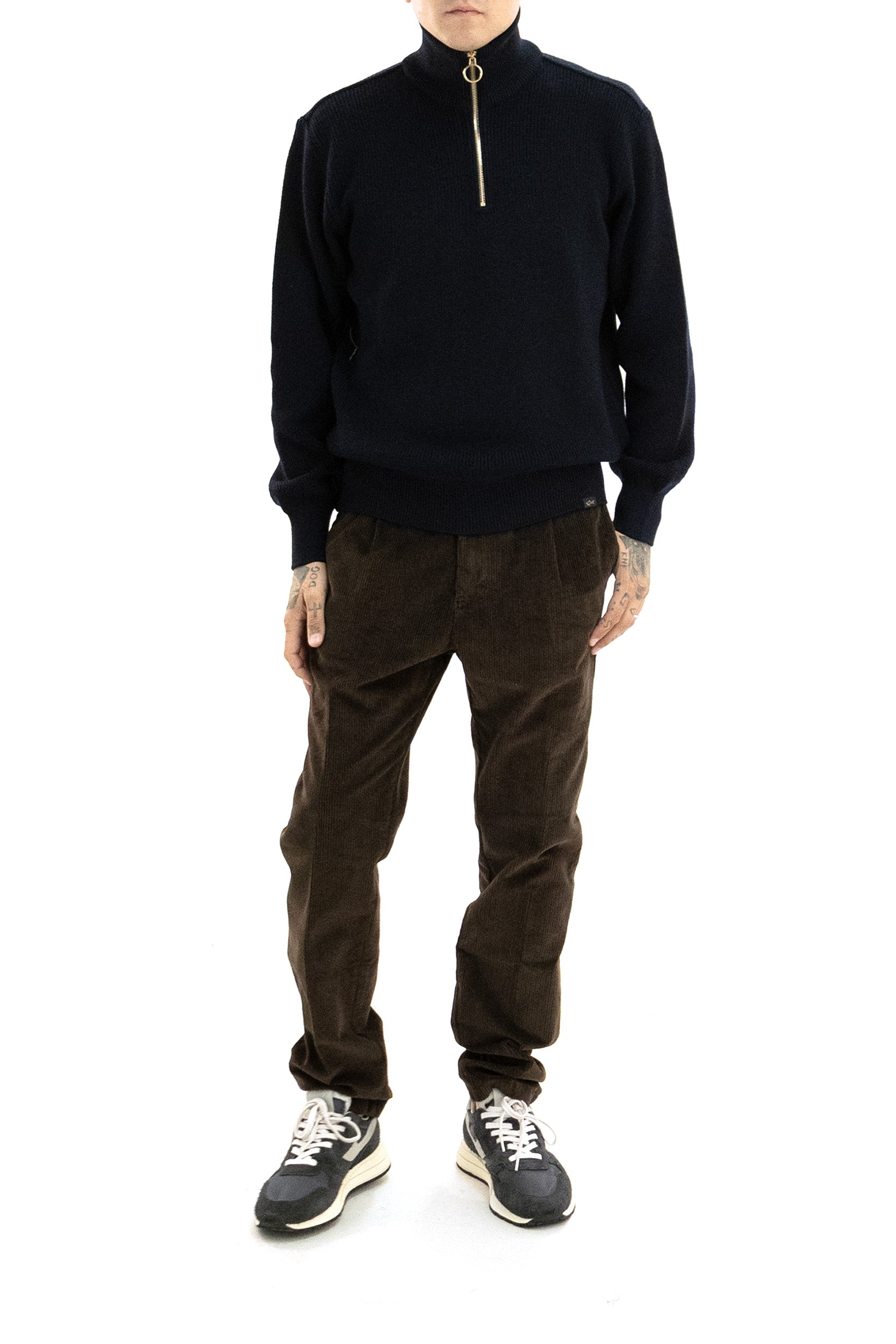 PAUL & SHARK Pullover in lana a coste di colore blu, view 2