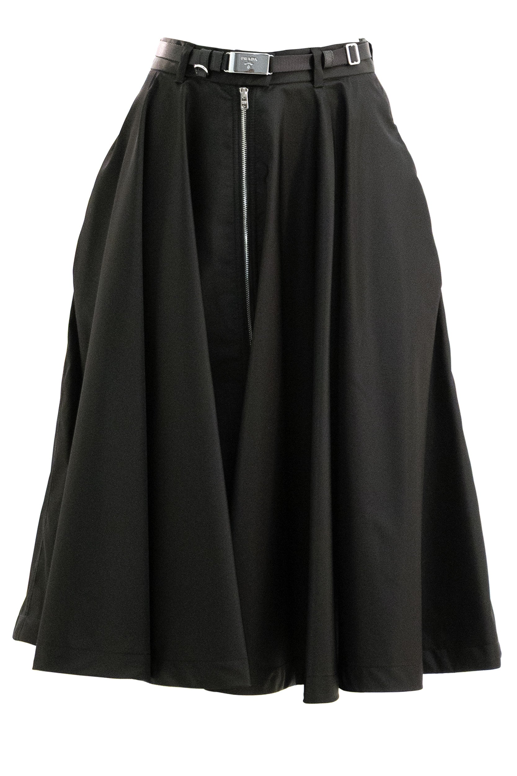 Prada Gonna in Re-Nylon di colore nero