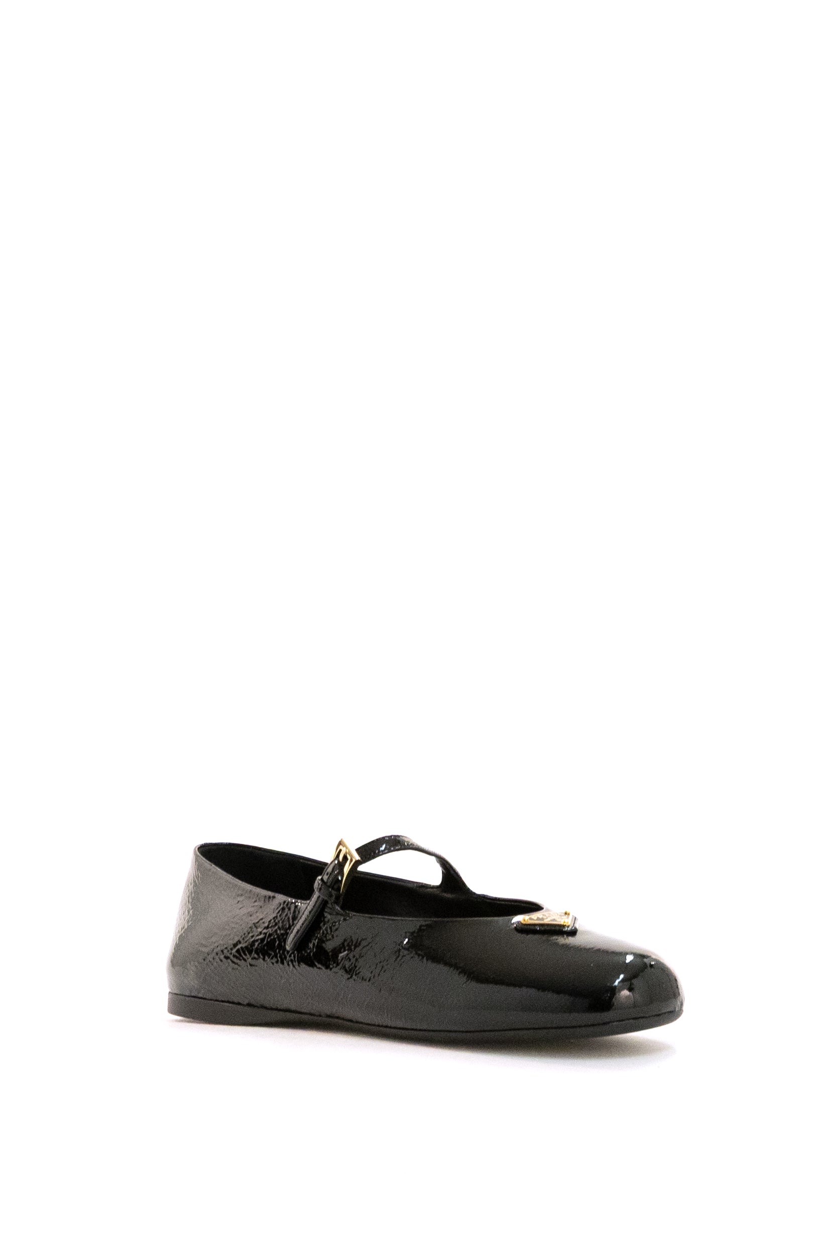 Prada Ballerine in vernice naplak di colore nero, view 2