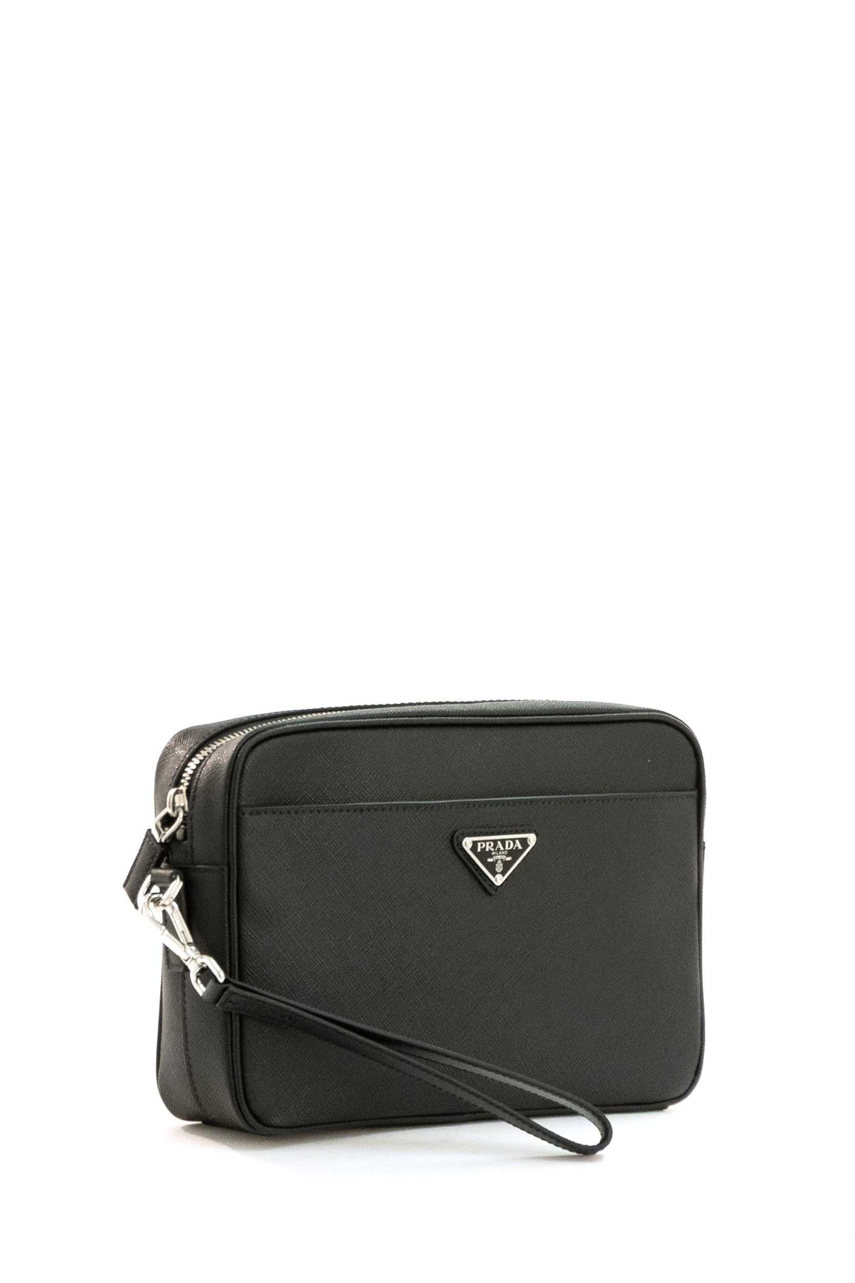 Prada Borsa a tracolla in Saffiano di colore nero, view 2