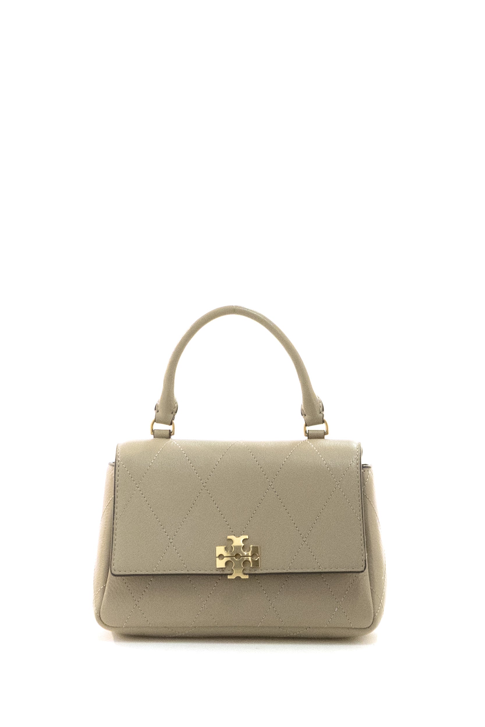 Tory Burch Borsa mini Charlie in pelle matelassè di colore beige