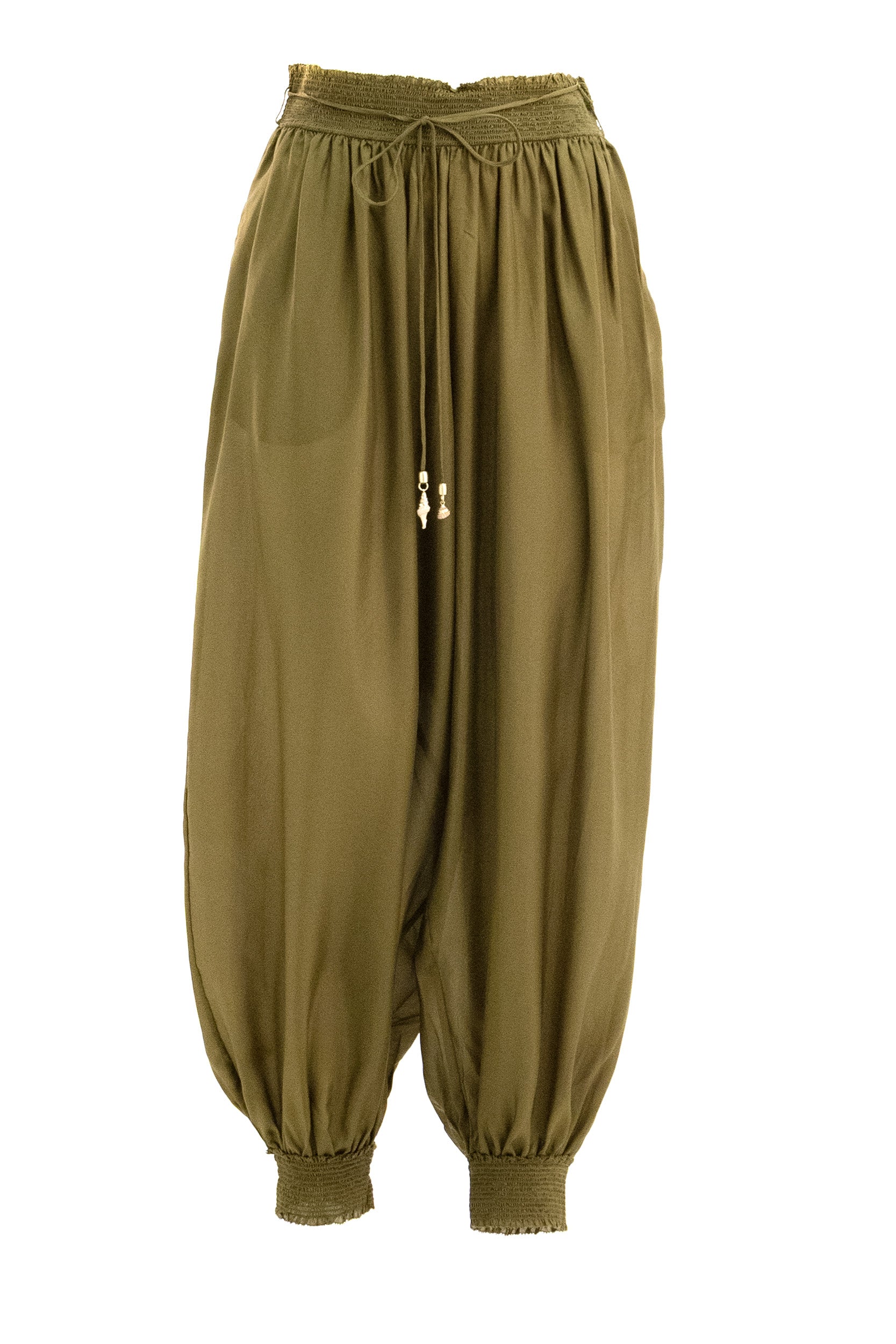 Zimmermann Pantaloni in seta di colore verde oliva