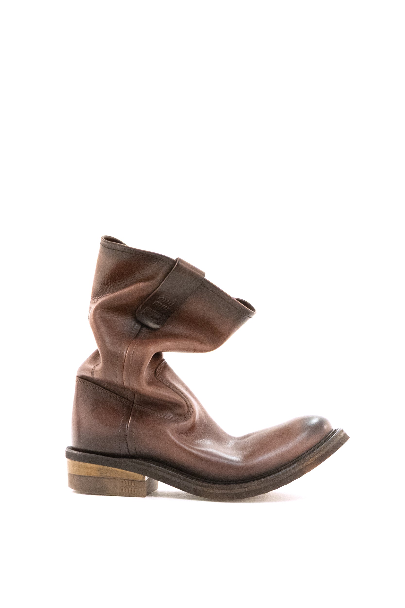 Miu Miu Stivali Foule in pelle di colore marrone