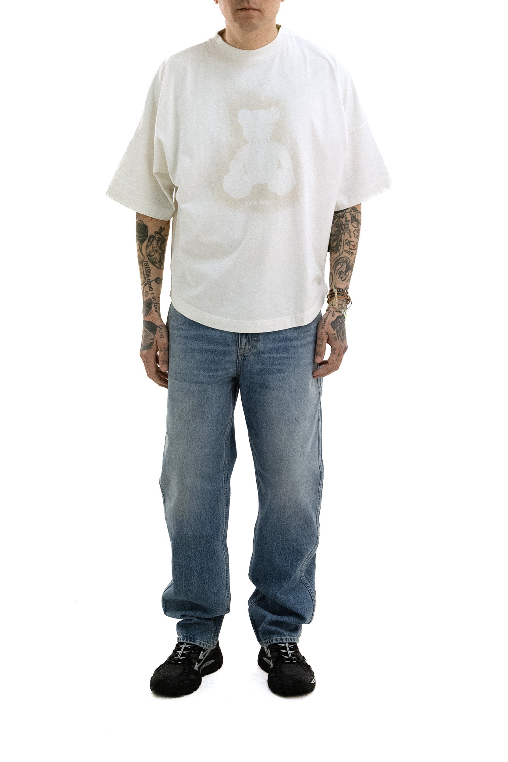 Palm Angels T-shirt Spray Bear in Cotone, view 2