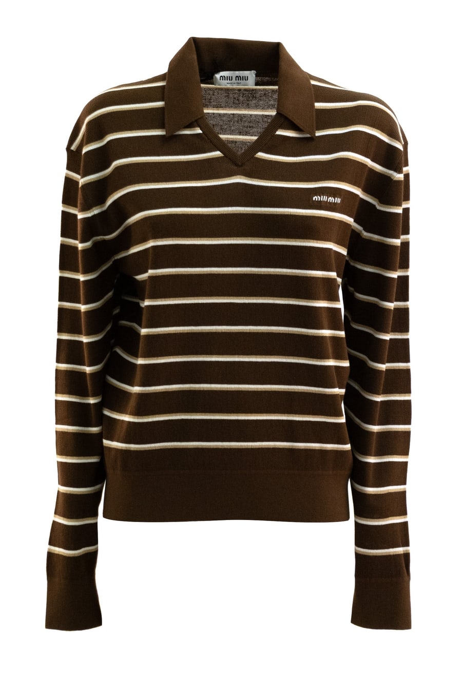 Miu Miu Pullover in ciniglia a righe multicolore