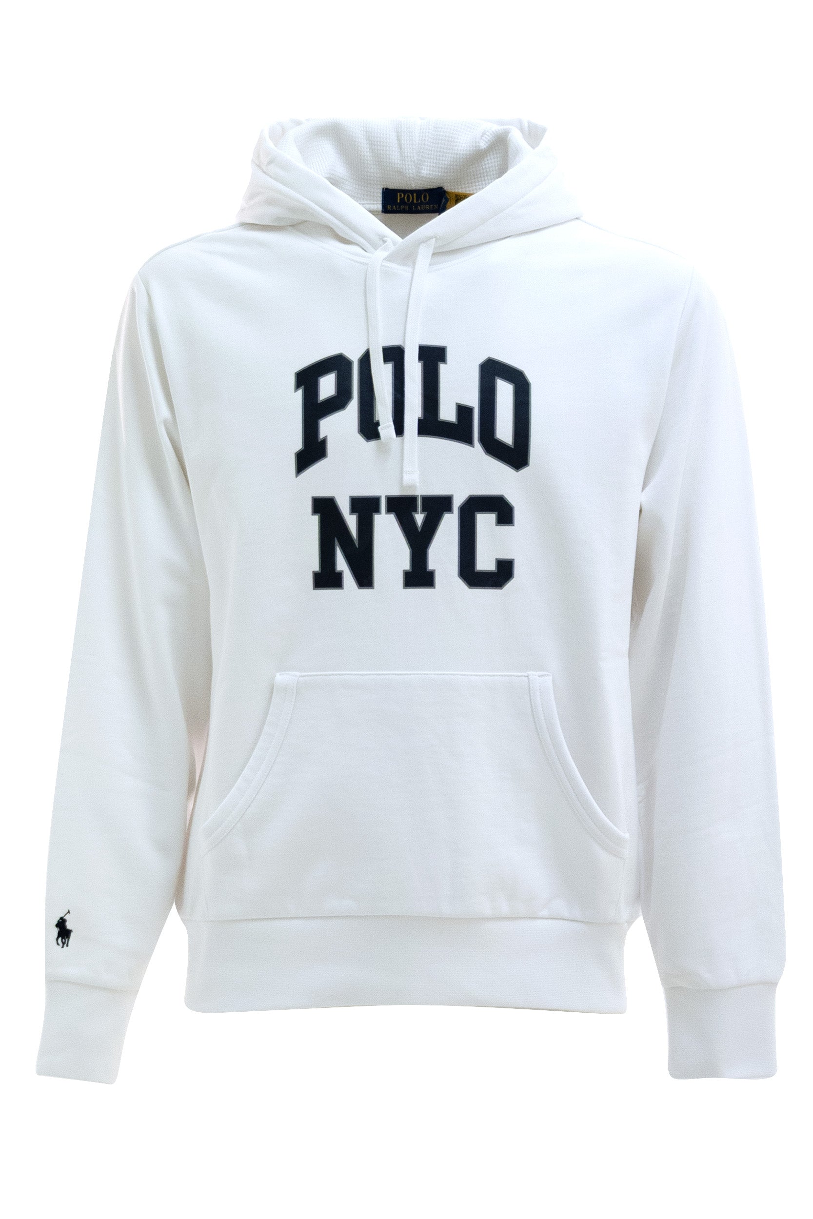 Polo Ralph Lauren Felpa con cappuccio in cotone di colore bianco