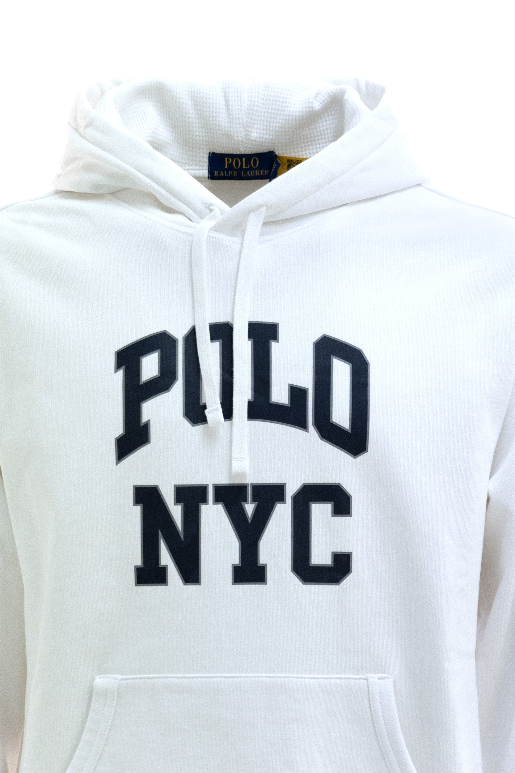 Polo Ralph Lauren Felpa con cappuccio in cotone di colore bianco, view 2