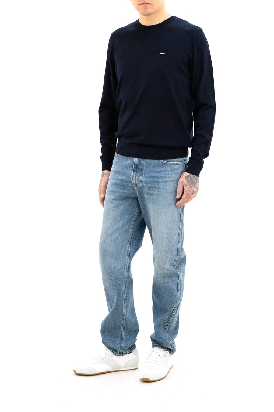 Prada Pullover in lana di colore blu, view 2