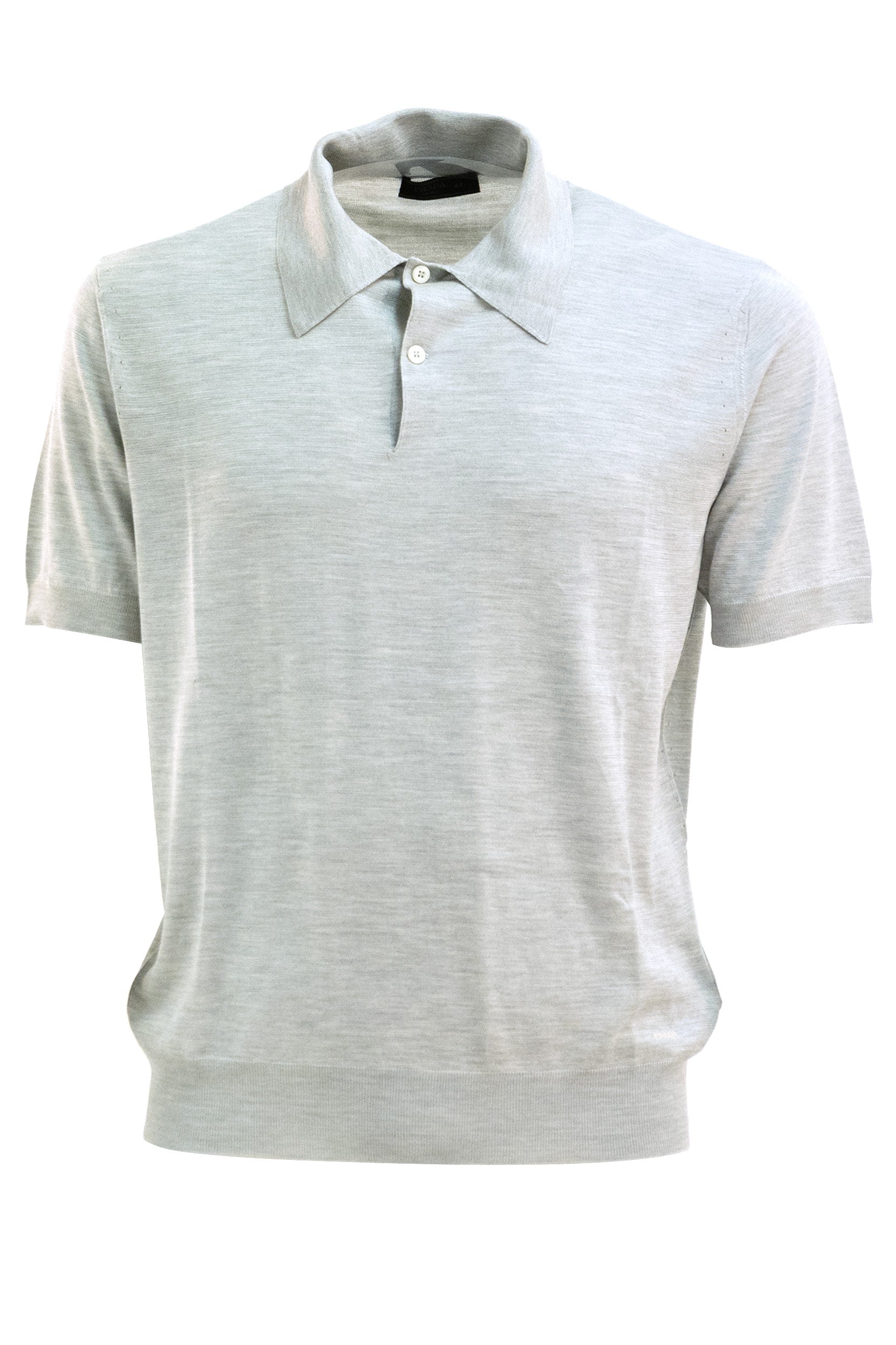 Prada Polo in seta di colore grigio