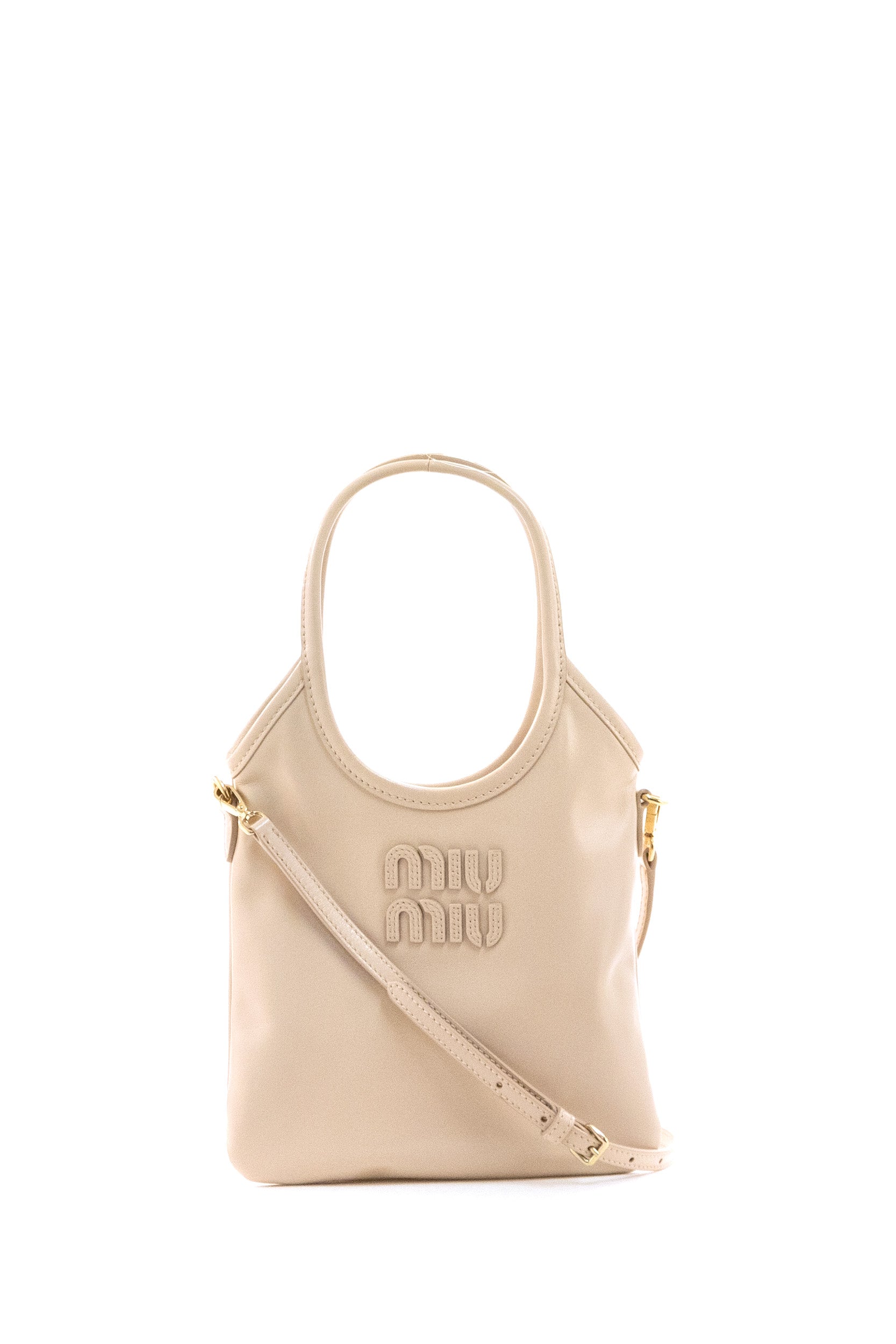 Miu Miu Borsa Ivy in pelle color rosa cipria