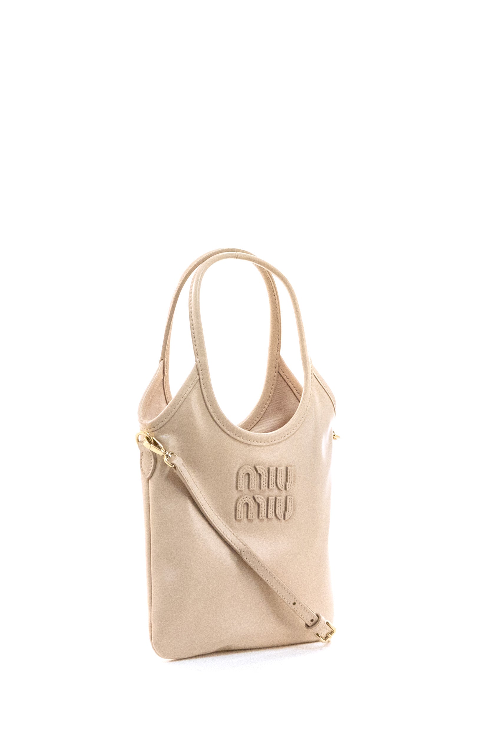 Miu Miu Borsa Ivy in pelle color rosa cipria, view 2