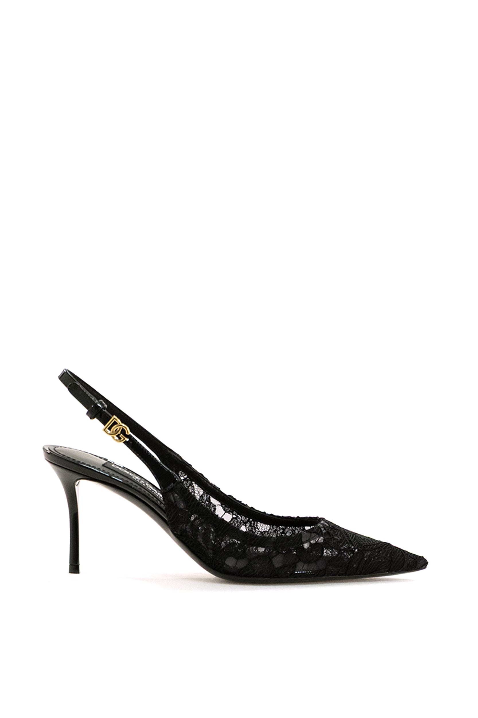 Dolce & Gabbana Slingbacks in pizzo di colore nero