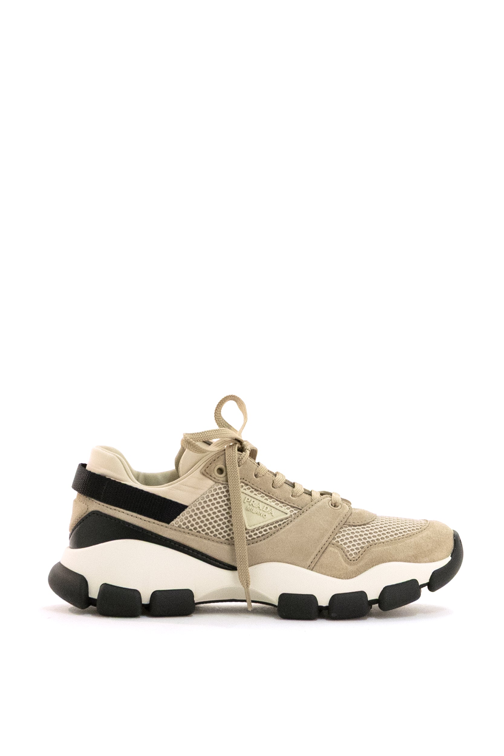 Prada Sneakers in mesh di colore beige