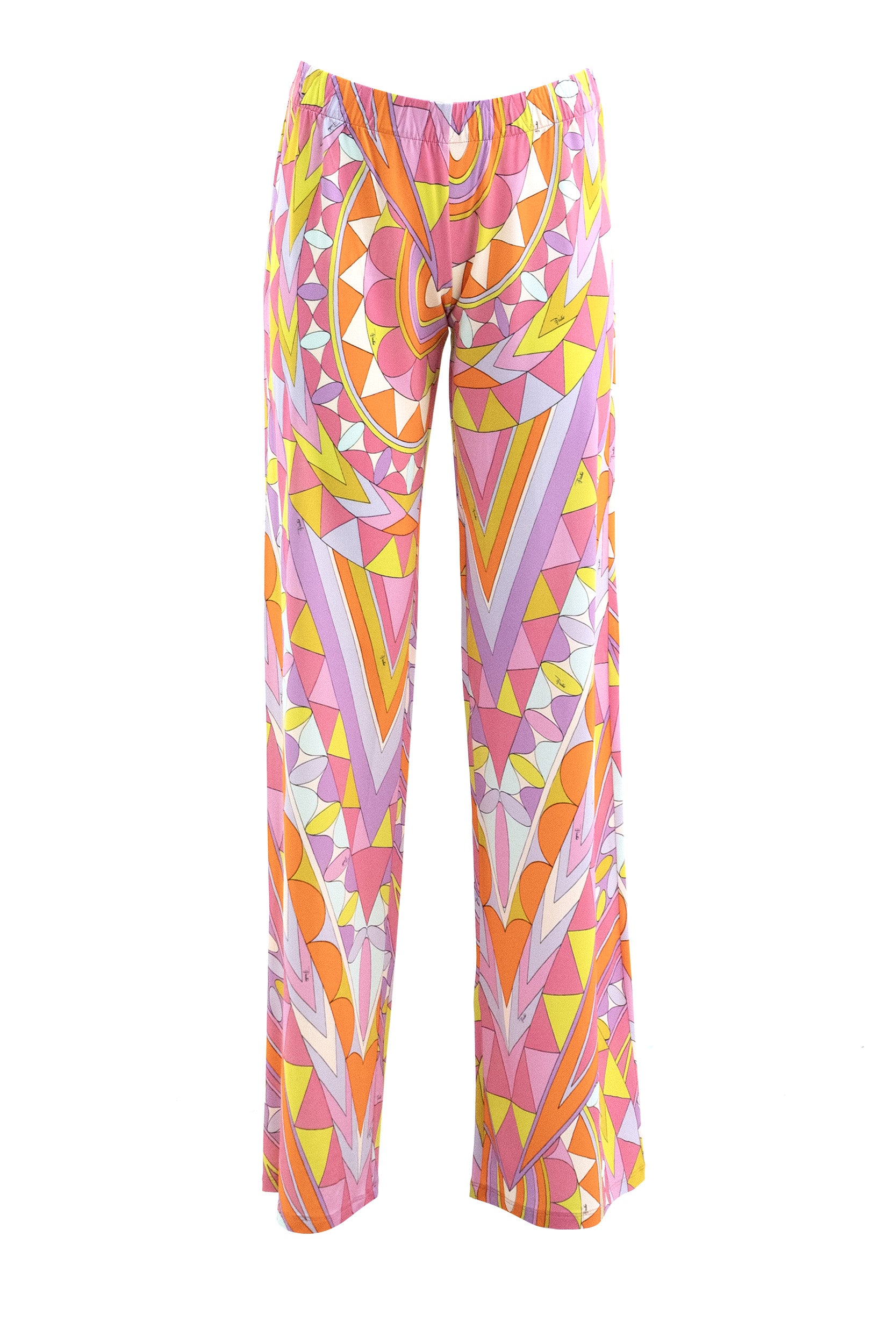 EMILIO PUCCI Pantaloni in viscosa con stampa multicolore