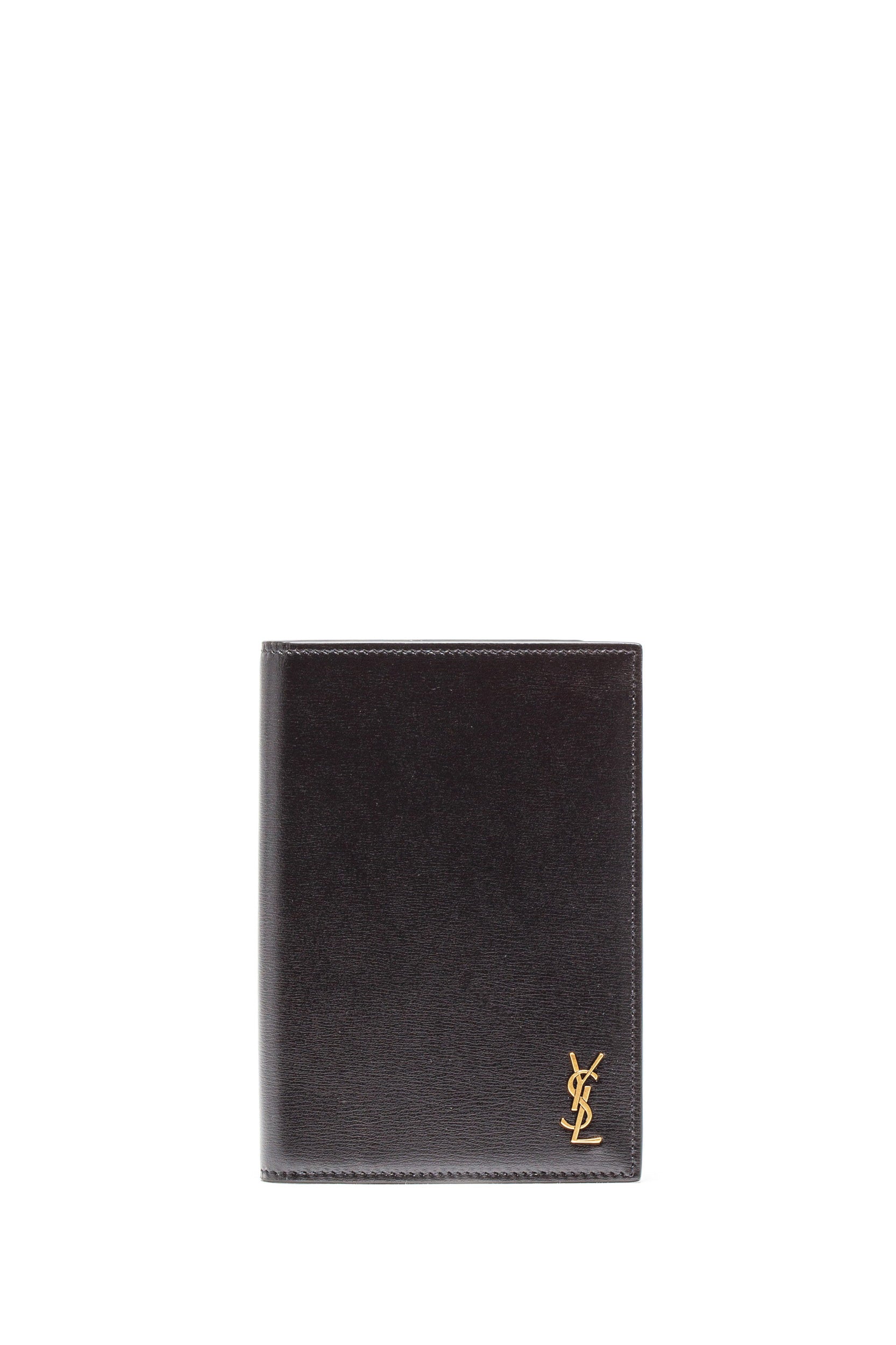 Saint Laurent Porta Carte di Credito Monogram Piccolo in Pelle Opaca