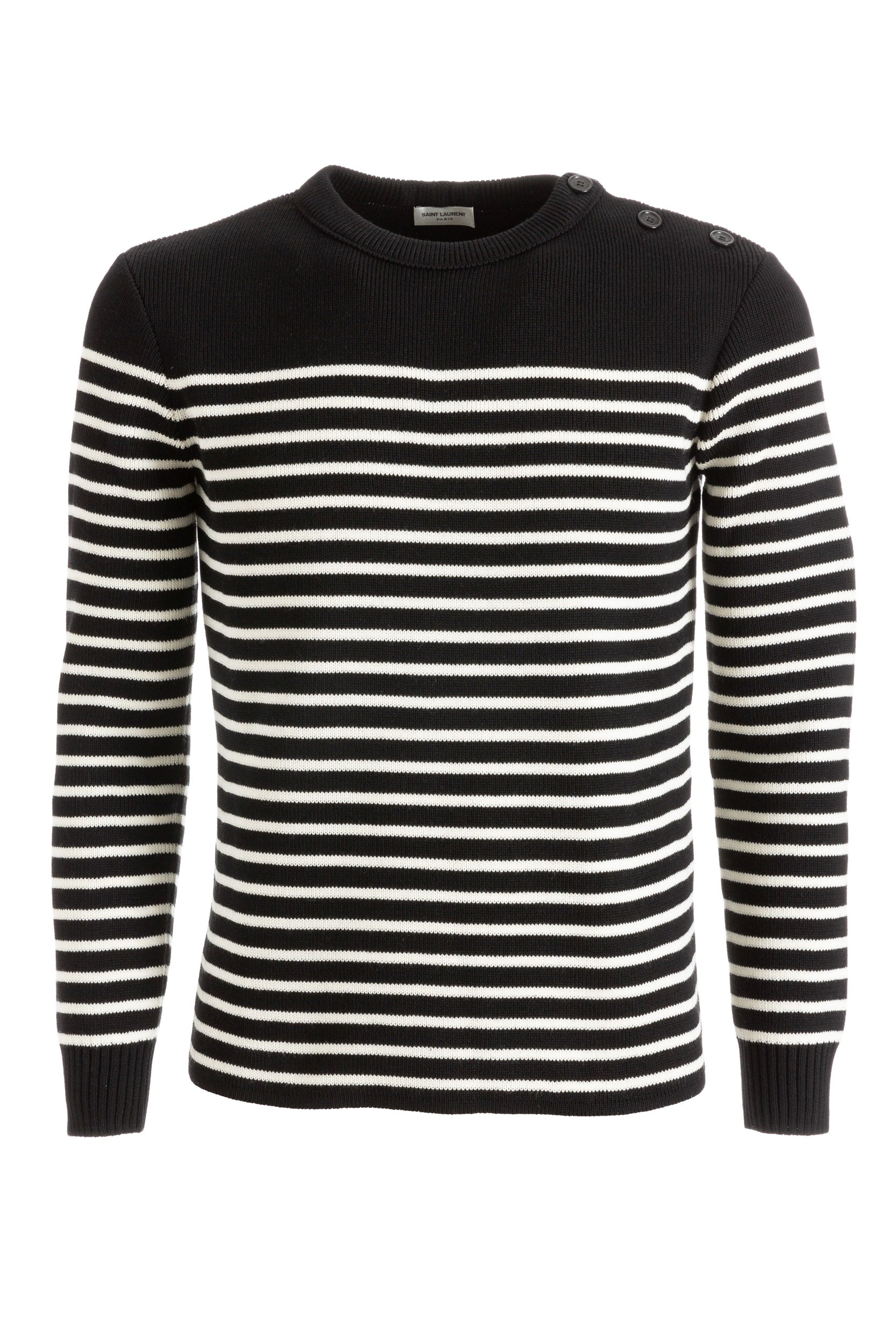 Saint Laurent Saint Laurent 588063 YAFQ21095 Maglia a Righe in Lana e Cotone