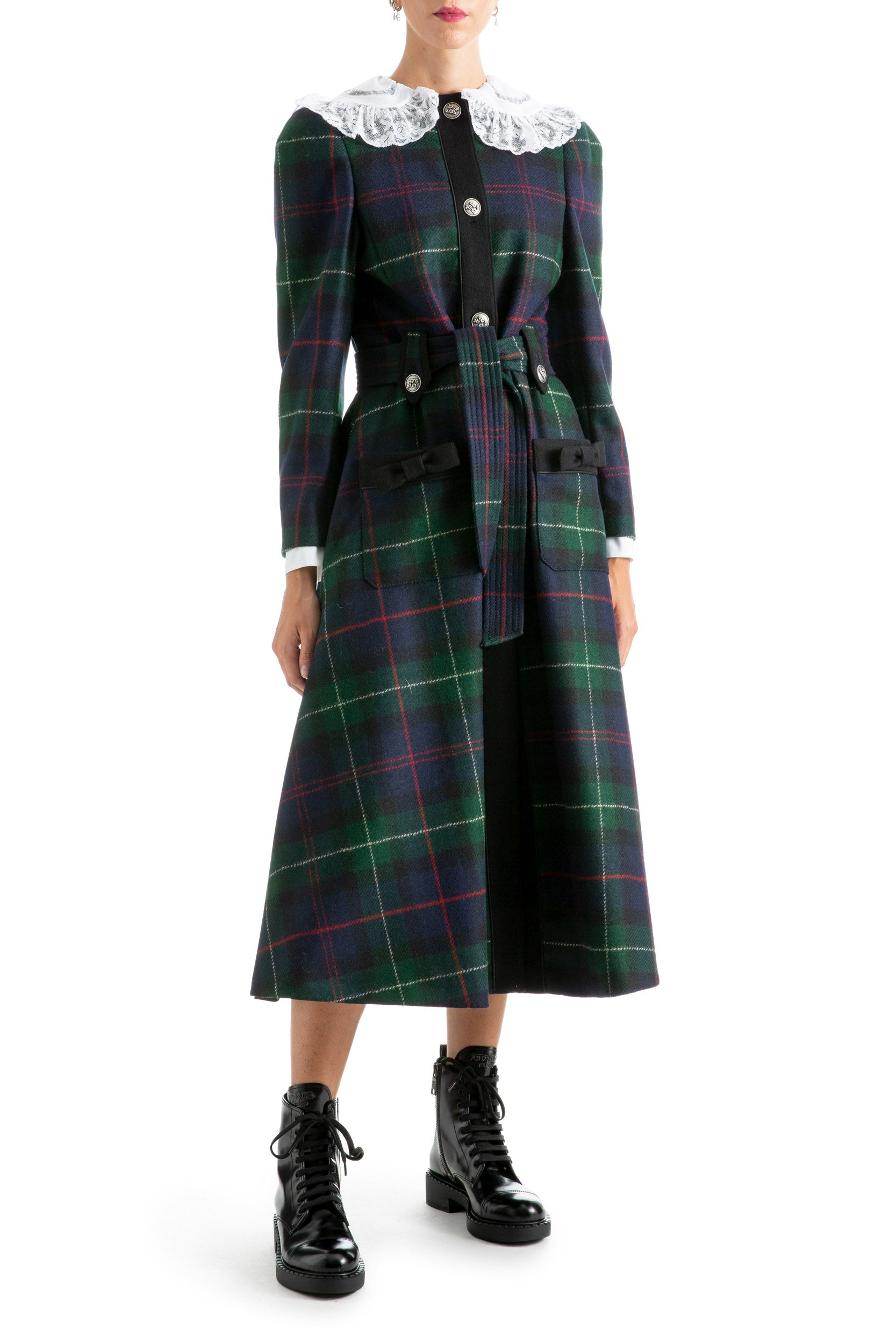 Miu Miu Miu Miu MS1753 1V7UF0008 Soprabito Monopetto in Tartan, view 2