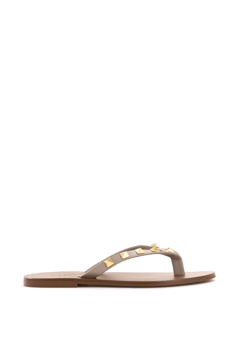 Valentino Garavani Sandali Thong Rockstud in pelle color rosa cipria
