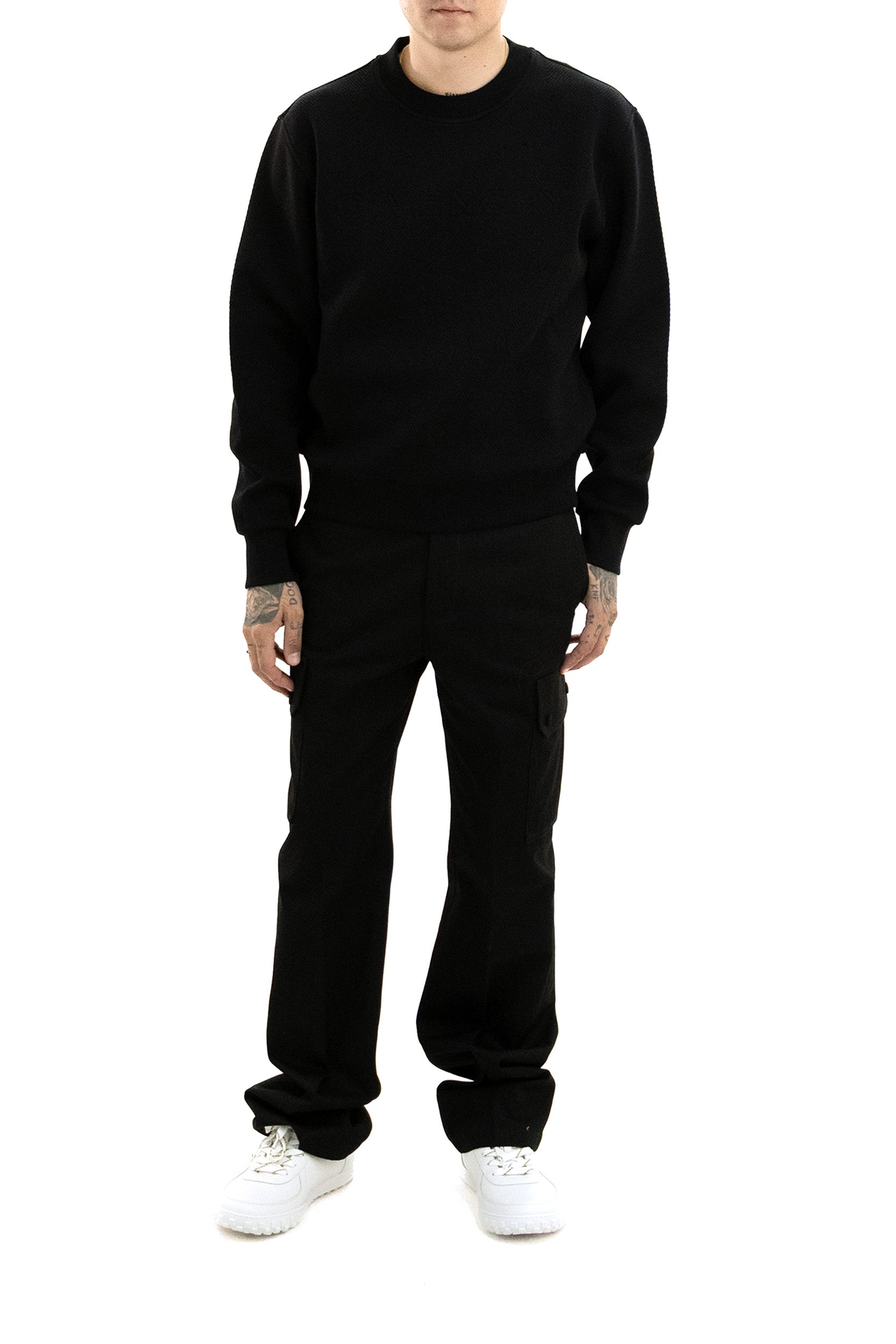 Givenchy Felpa in cotone con motivo chevron di colore nero, view 2