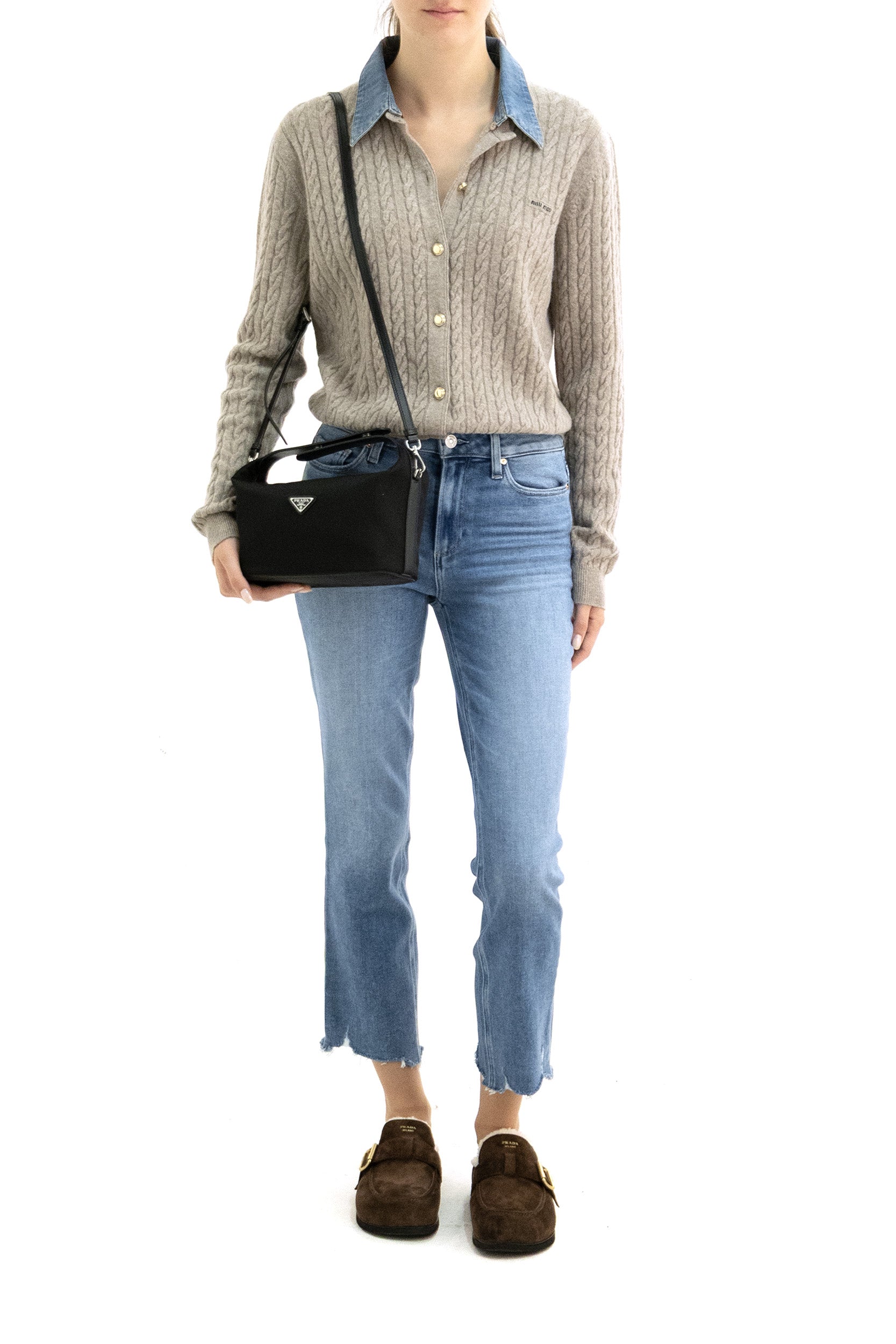 PAIGE Jeans in cotone di colore azzurro, view 2