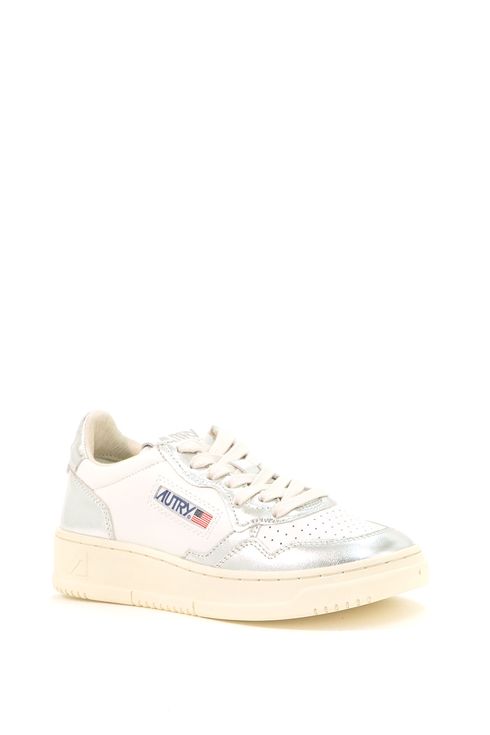 Autry Sneakers basse bianche e argento, view 2