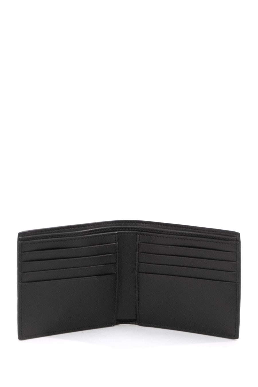 Saint Laurent Portafoglio in pelle stampa cocco color nero, view 2