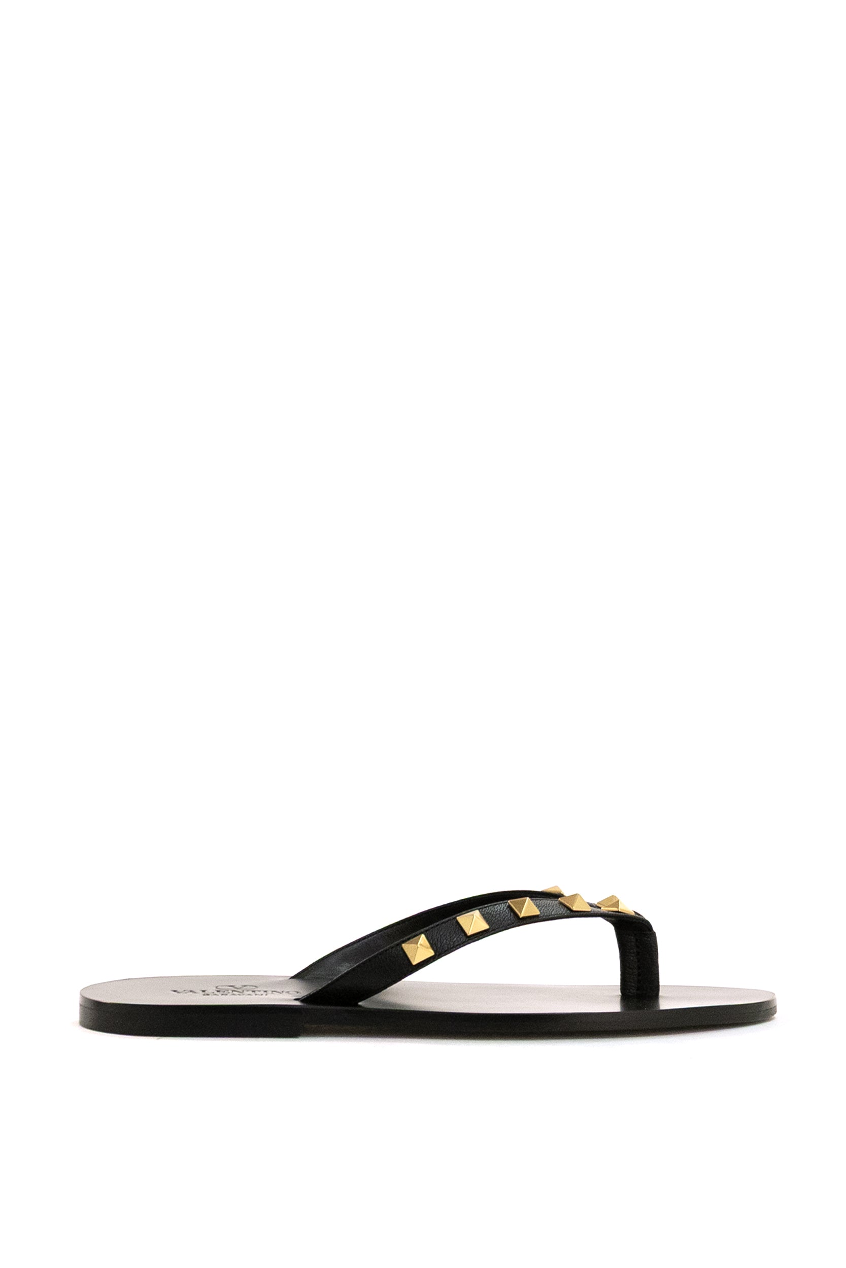 Valentino Garavani Sandali Infradito Rockstud in pelle di colore nero