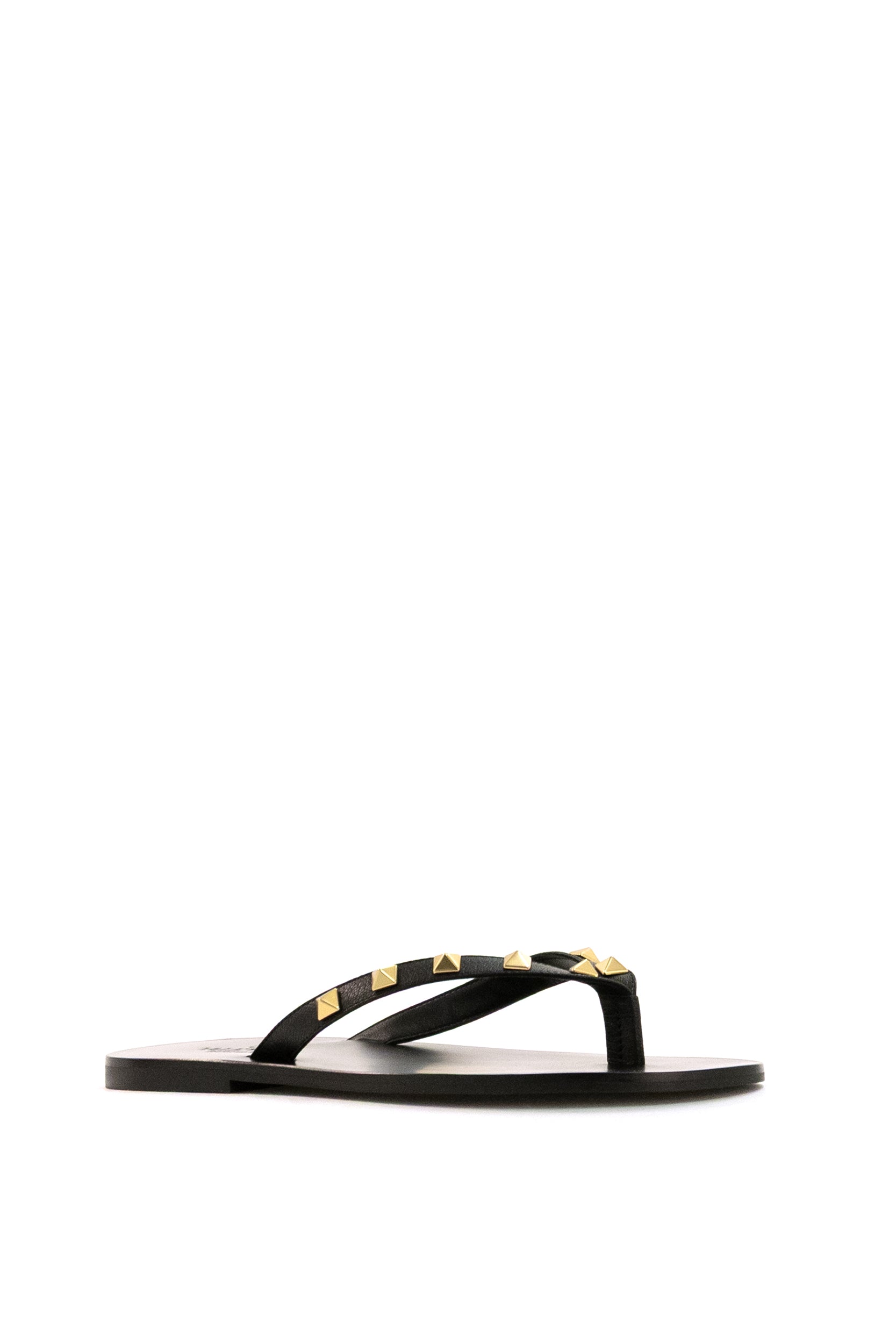 Valentino Garavani Sandali Infradito Rockstud in pelle di colore nero, view 2