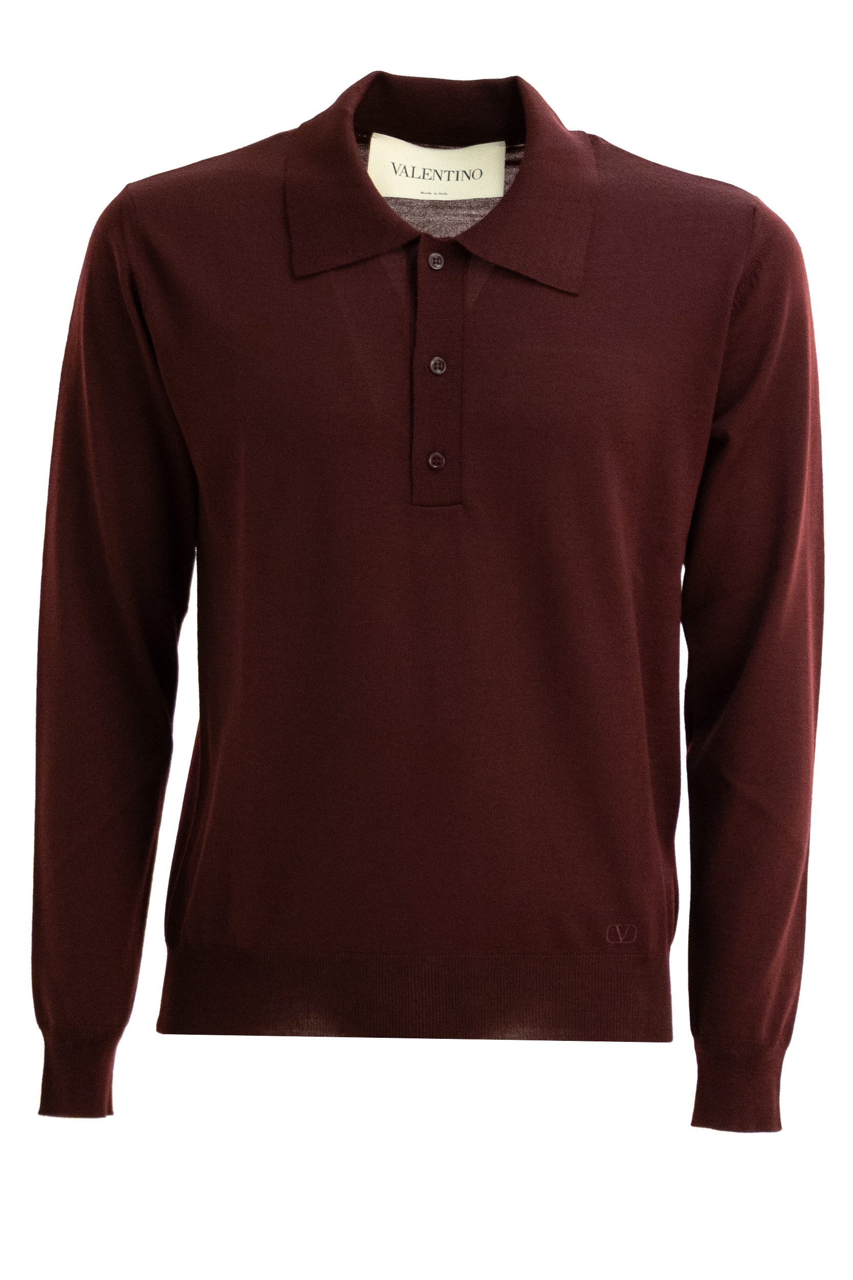 Valentino Garavani Polo in lana vergine di colore bordeaux