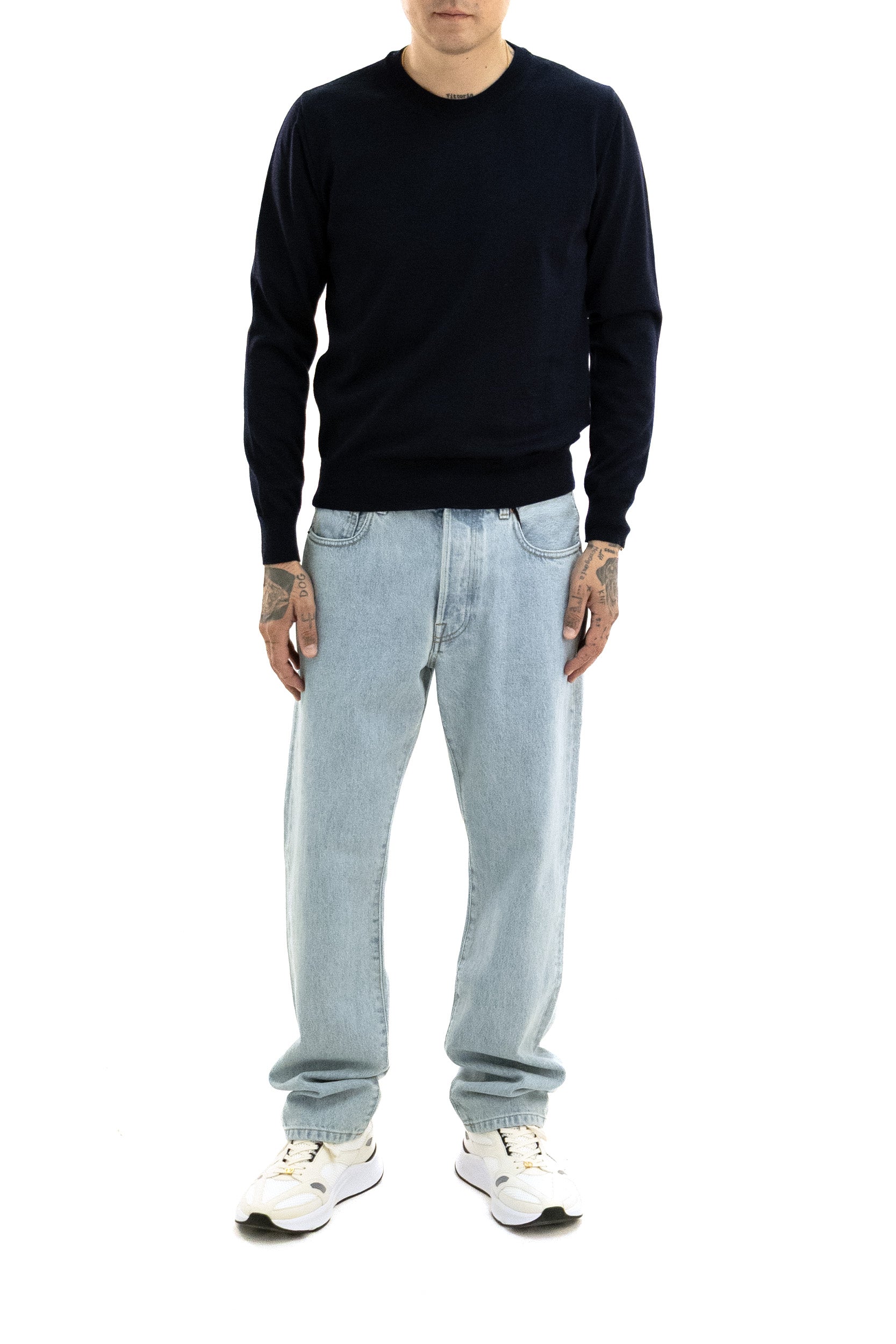 Valentino Garavani Pullover in lana di colore blu, view 2