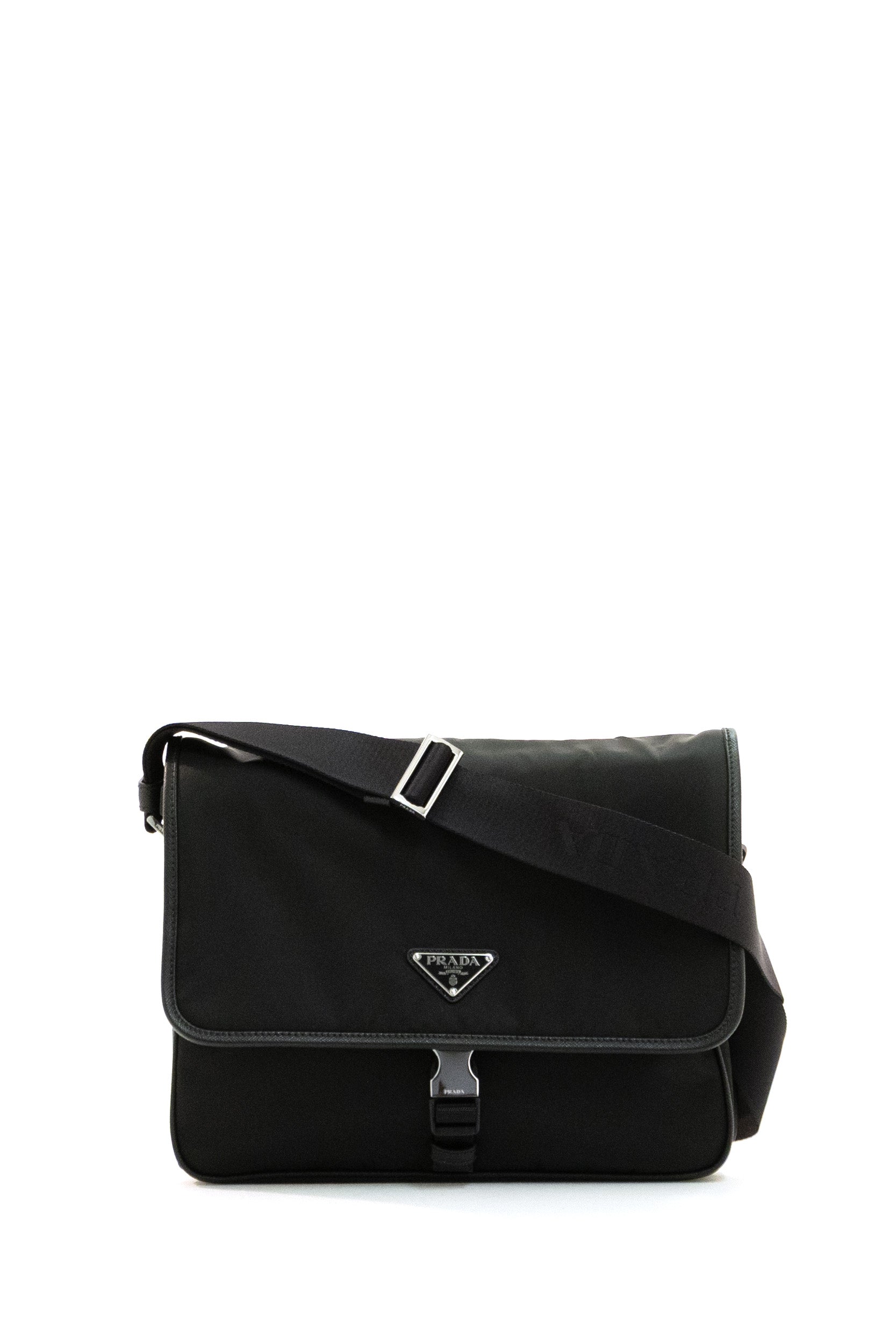Prada Borsa messenger in Re-nylon di colore nero