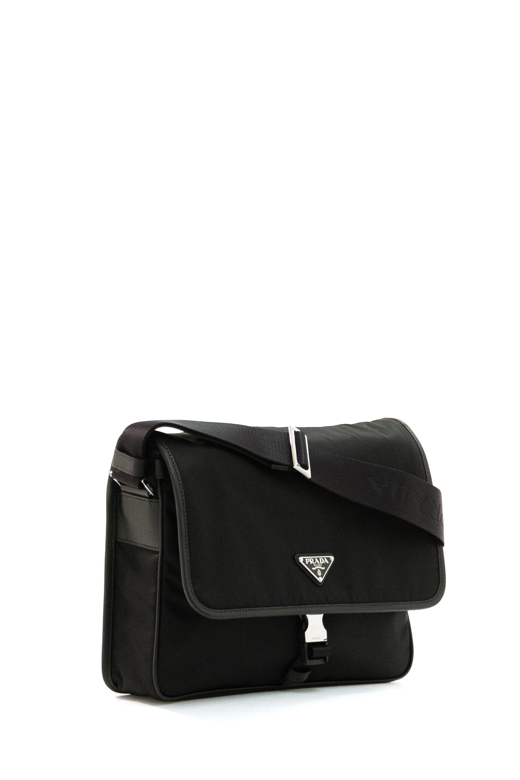 Prada Borsa messenger in Re-nylon di colore nero, view 2